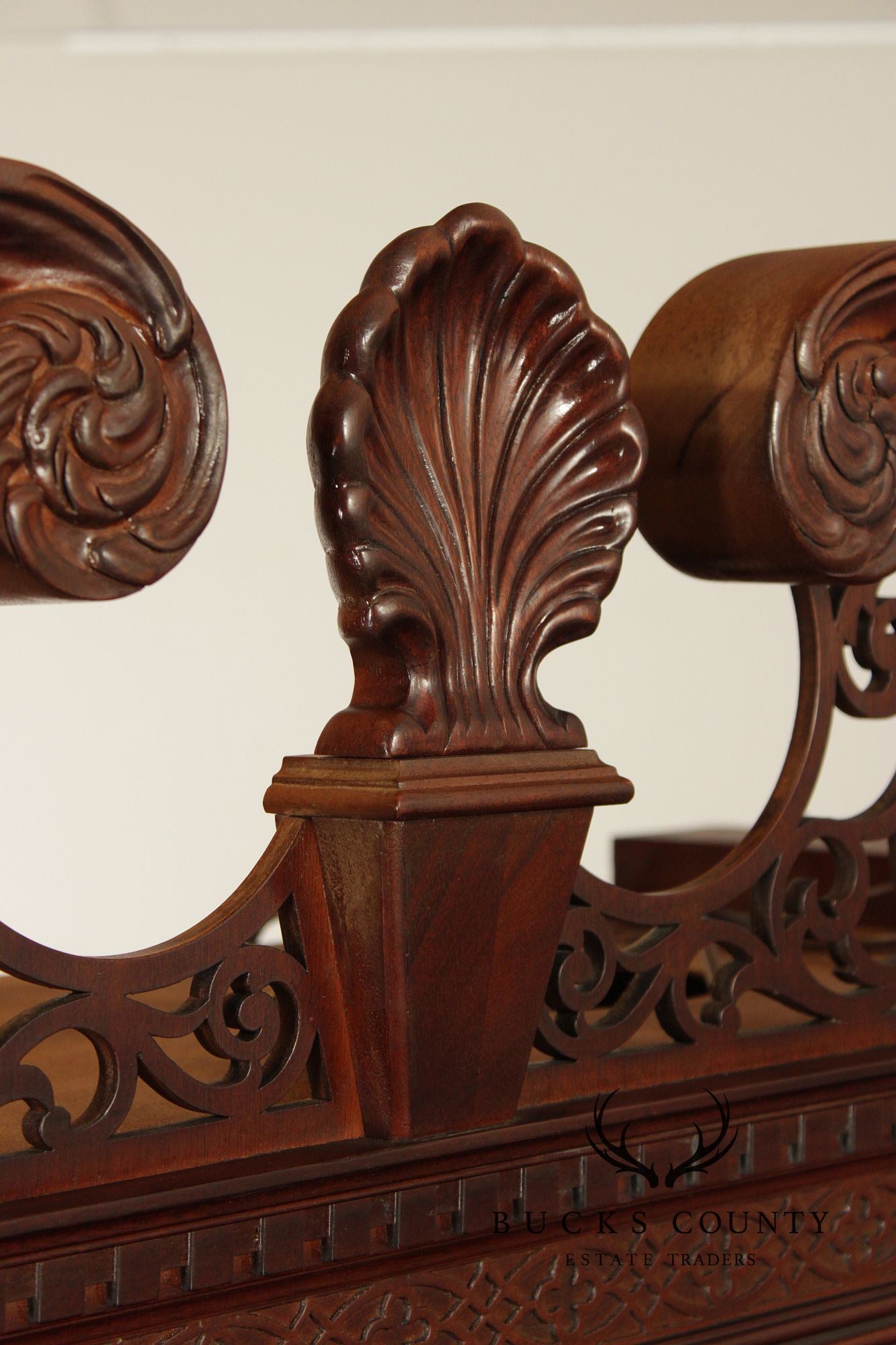 Chinese Chippendale Style Mahogany Display Cabinet