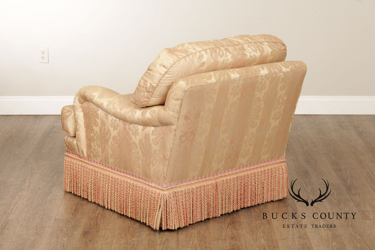 Pair Of Century Furniture L T Designs Damask Upholstered Lounge Chairs