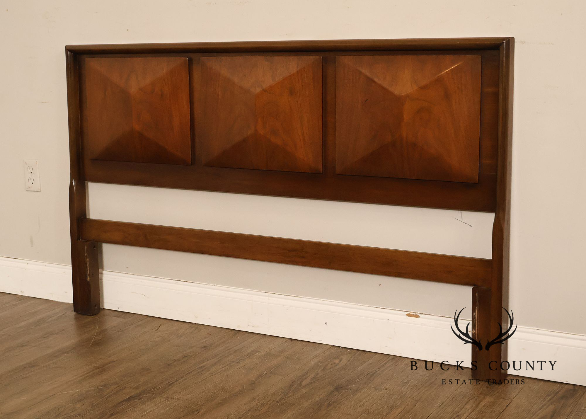 United Furniture Mid Century Diamond Walnut Queen Headboard