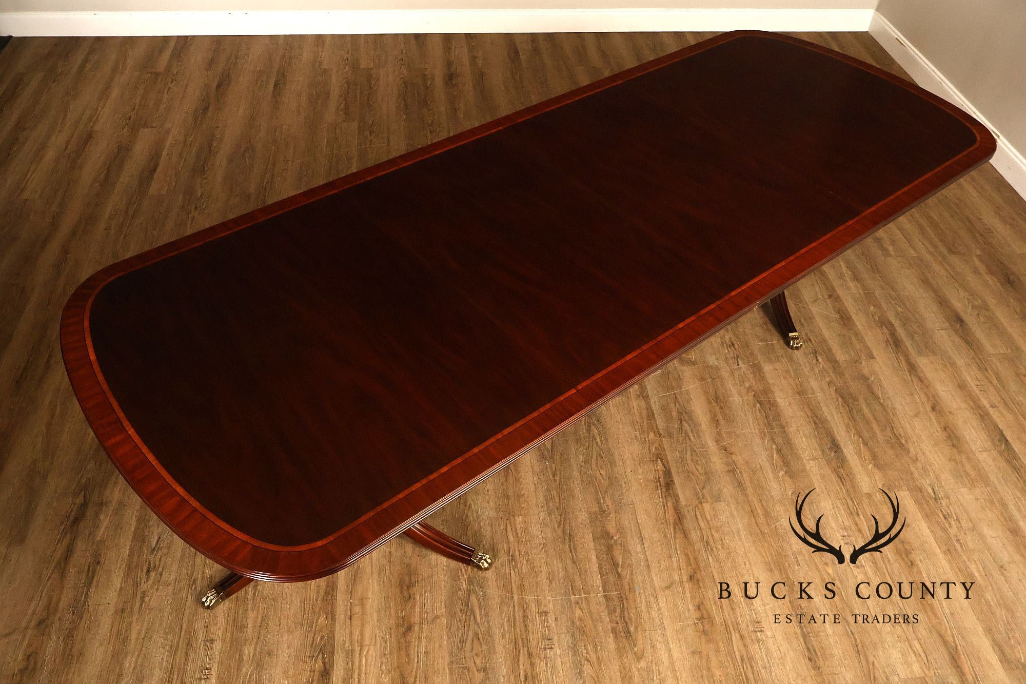 Henkel Harris Mahogany Double Pedestal Dining Table