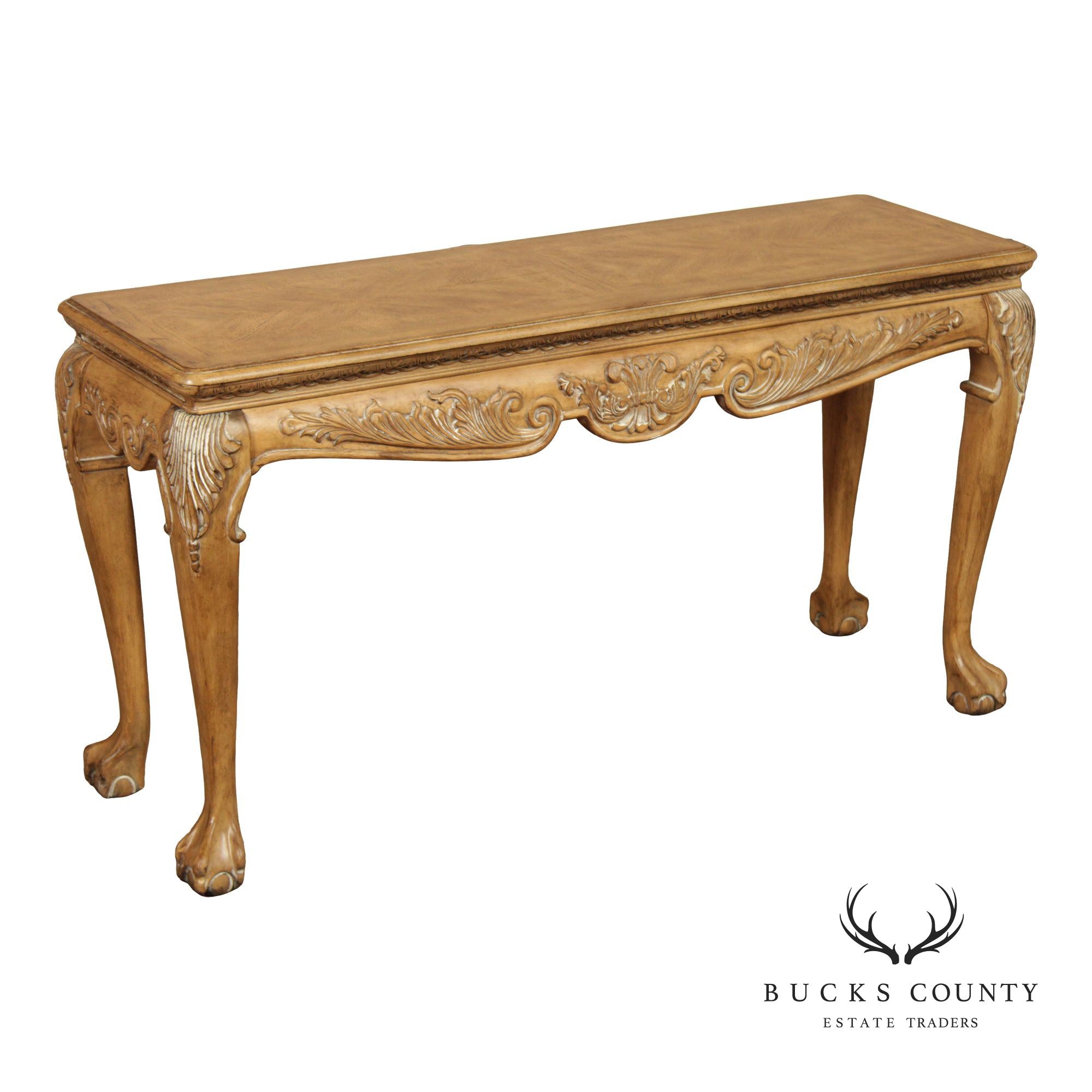 Chippendale Style Carved Console Sofa Table