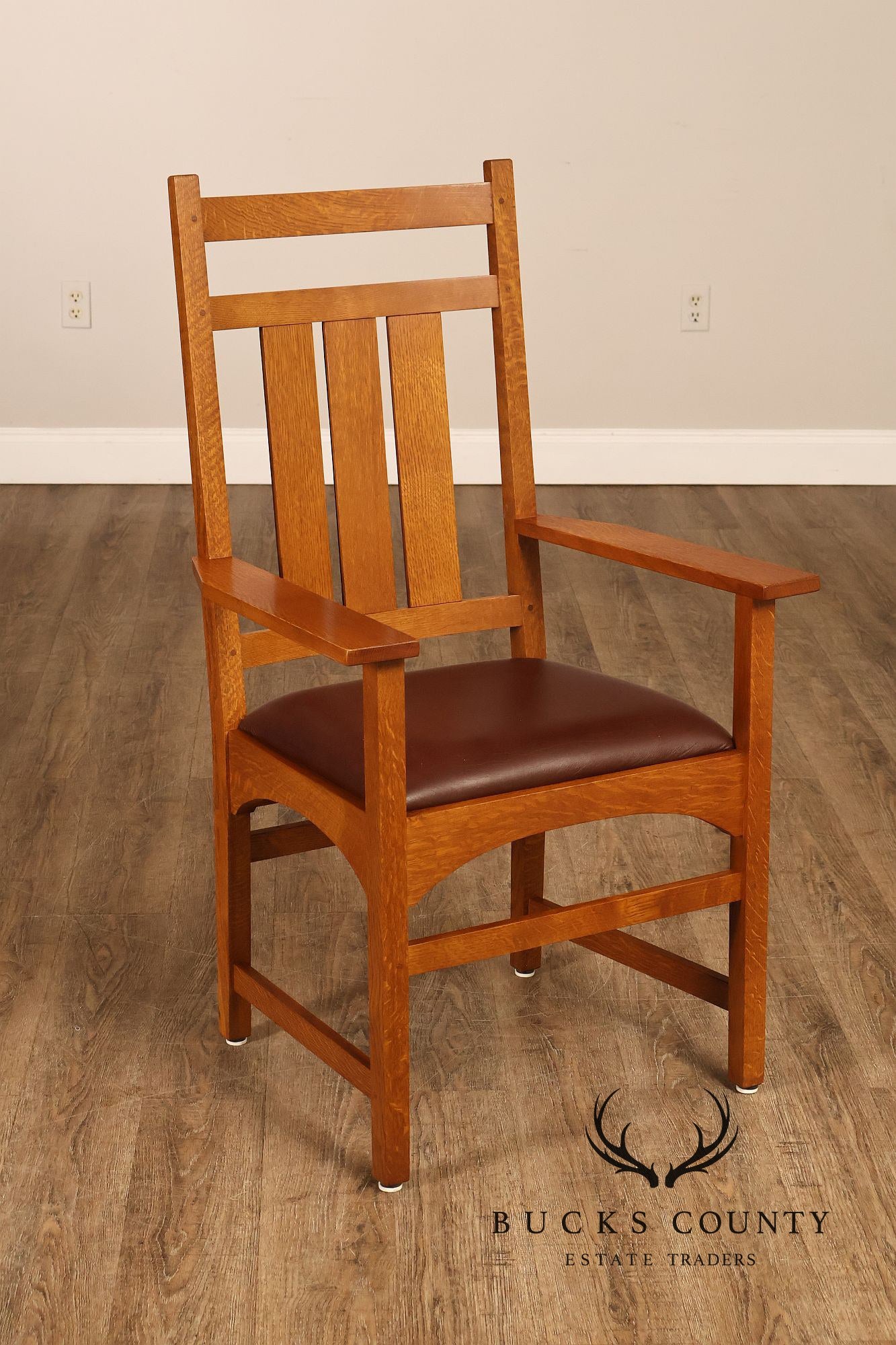 Stickley Mission Collection Set of Six Harvey Ellis Oak Dining Chairs
