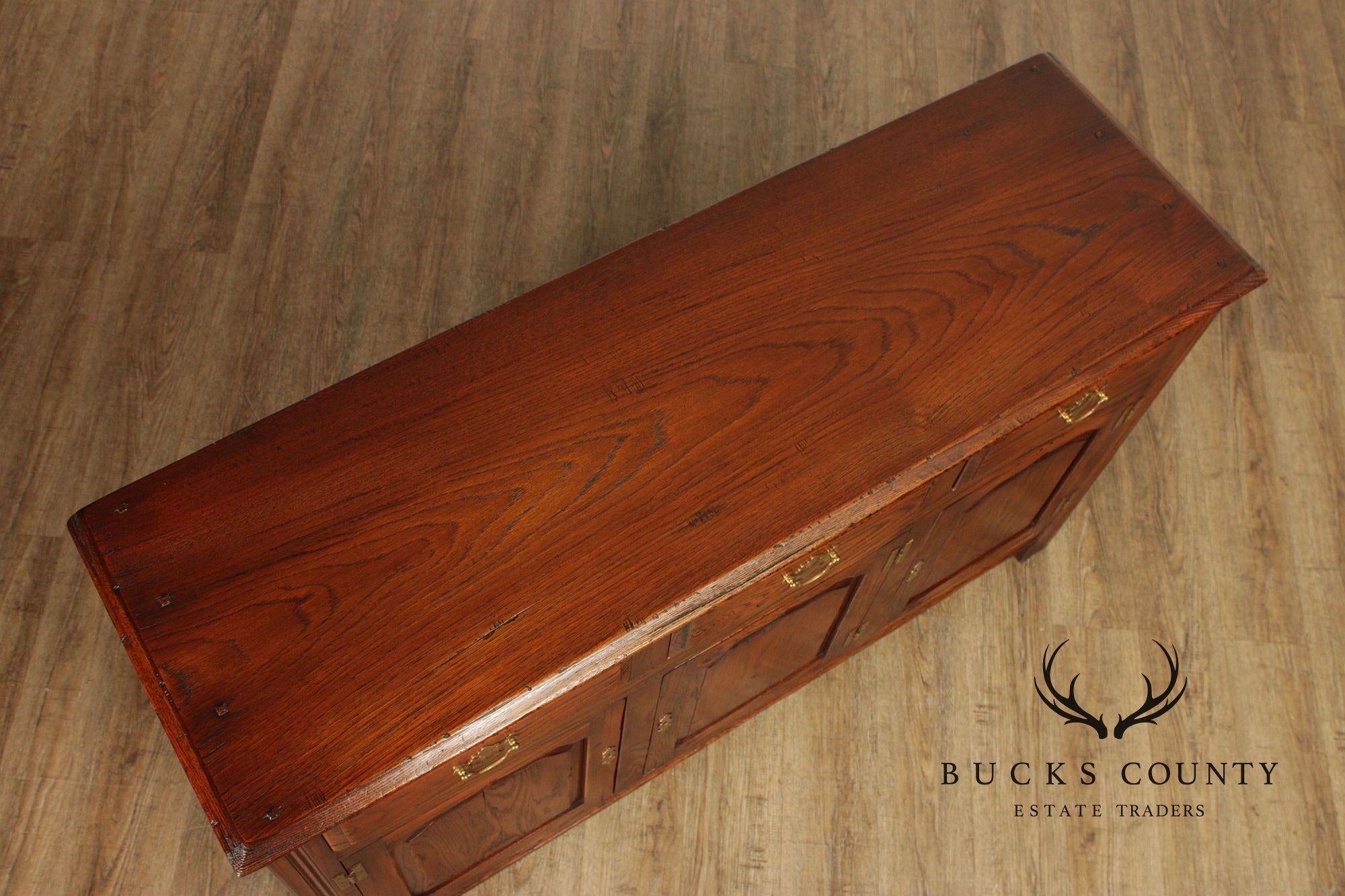 Bevan Funnell English Carved Oak Buffet Sideboard