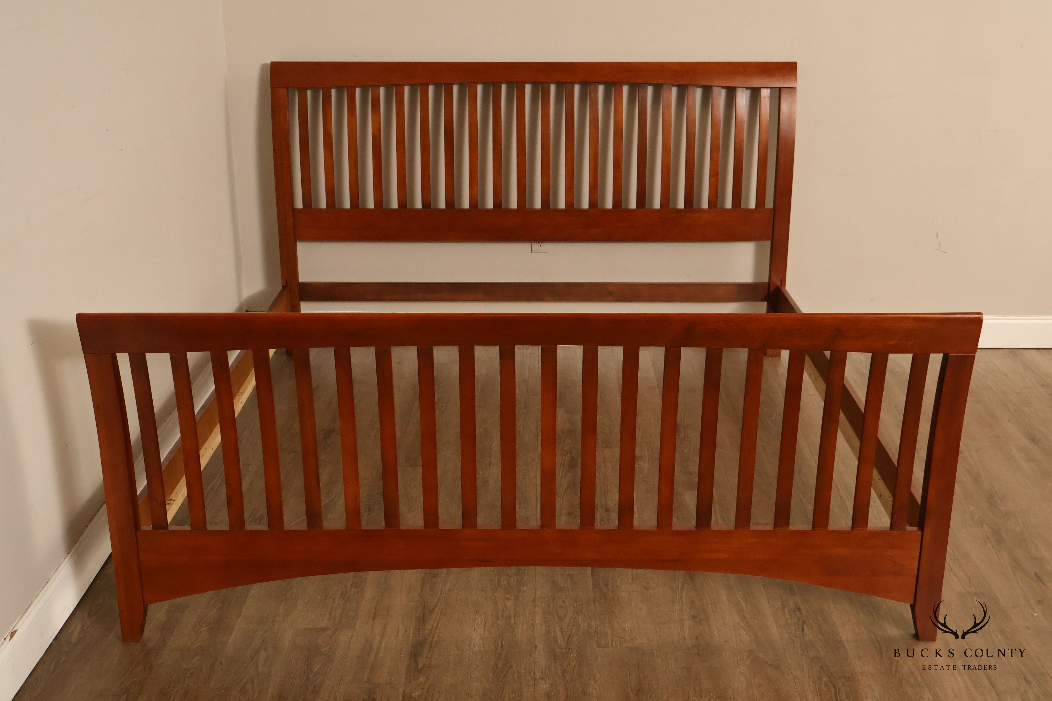 Kincaid Furniture Mission Style Cherry Slatted  King Size Sleigh Bed