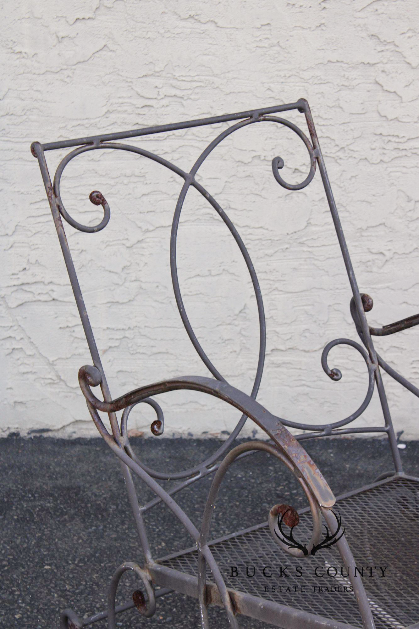 Vintage Wrought Iron Patio Rocking Chair