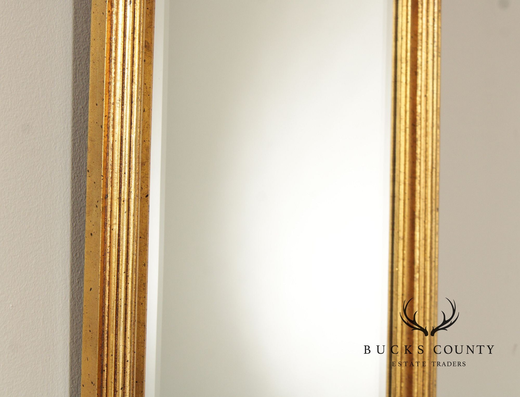 Vintage Eglomise and Giltwood Empire Style Trumeau Mirror