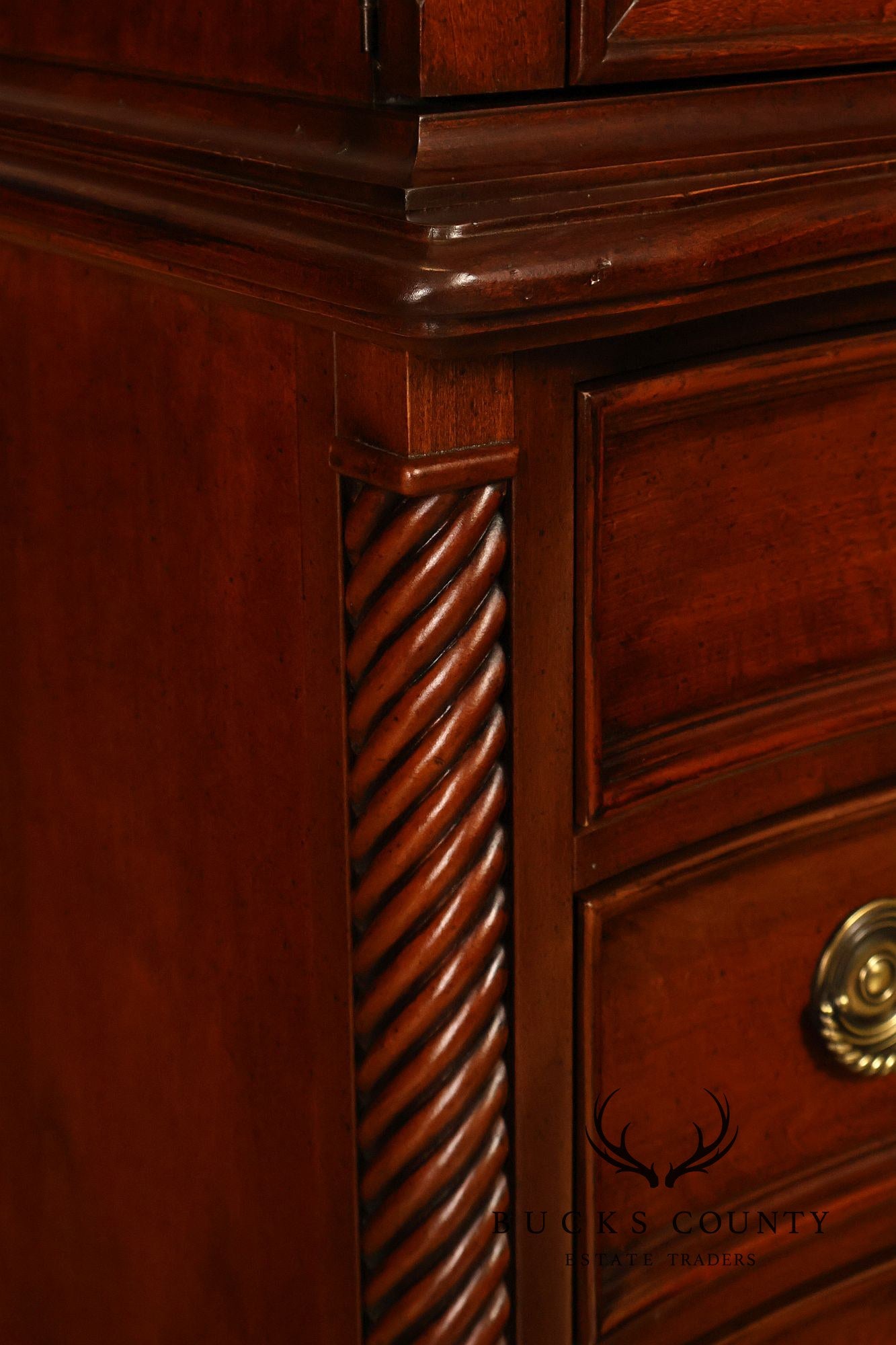 Stanley Furniture Traditional Carved Cherry Bedroom Storage Armoire