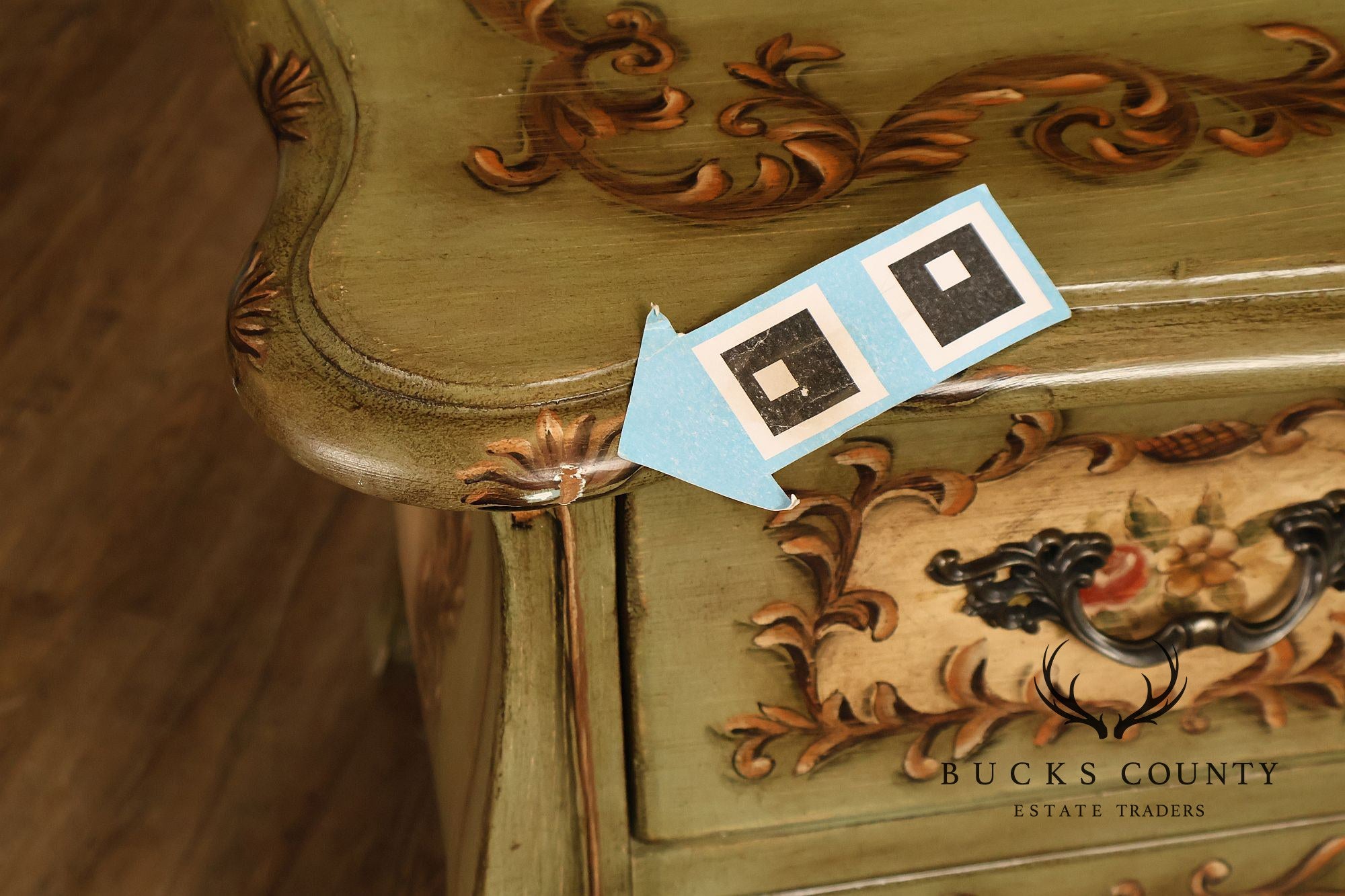 Lane Italian Rococo Style Painted Writing Desk