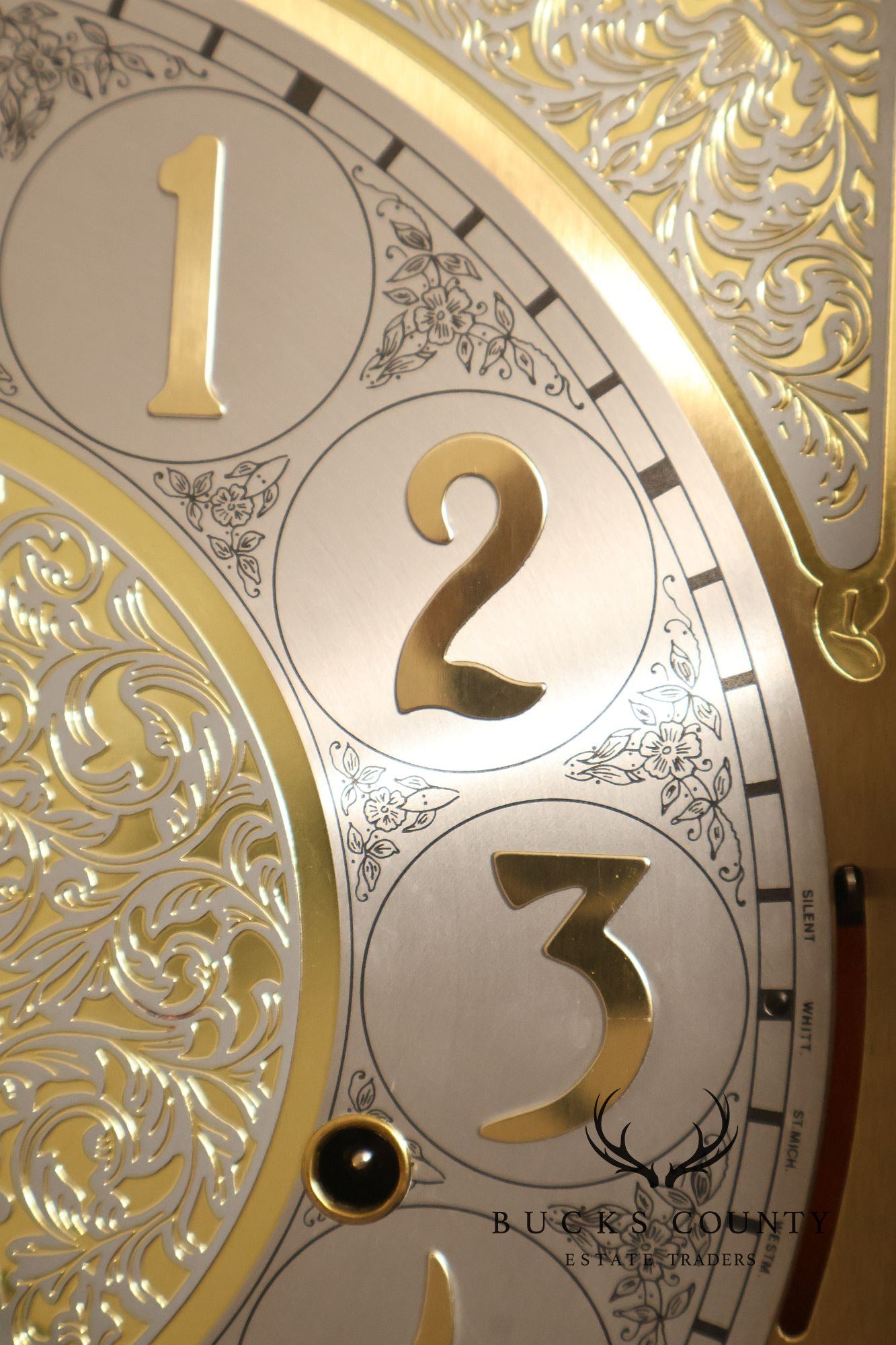 Sligh Mahogany Grandfather Clock With Triple Chime Moon Phase Dial
