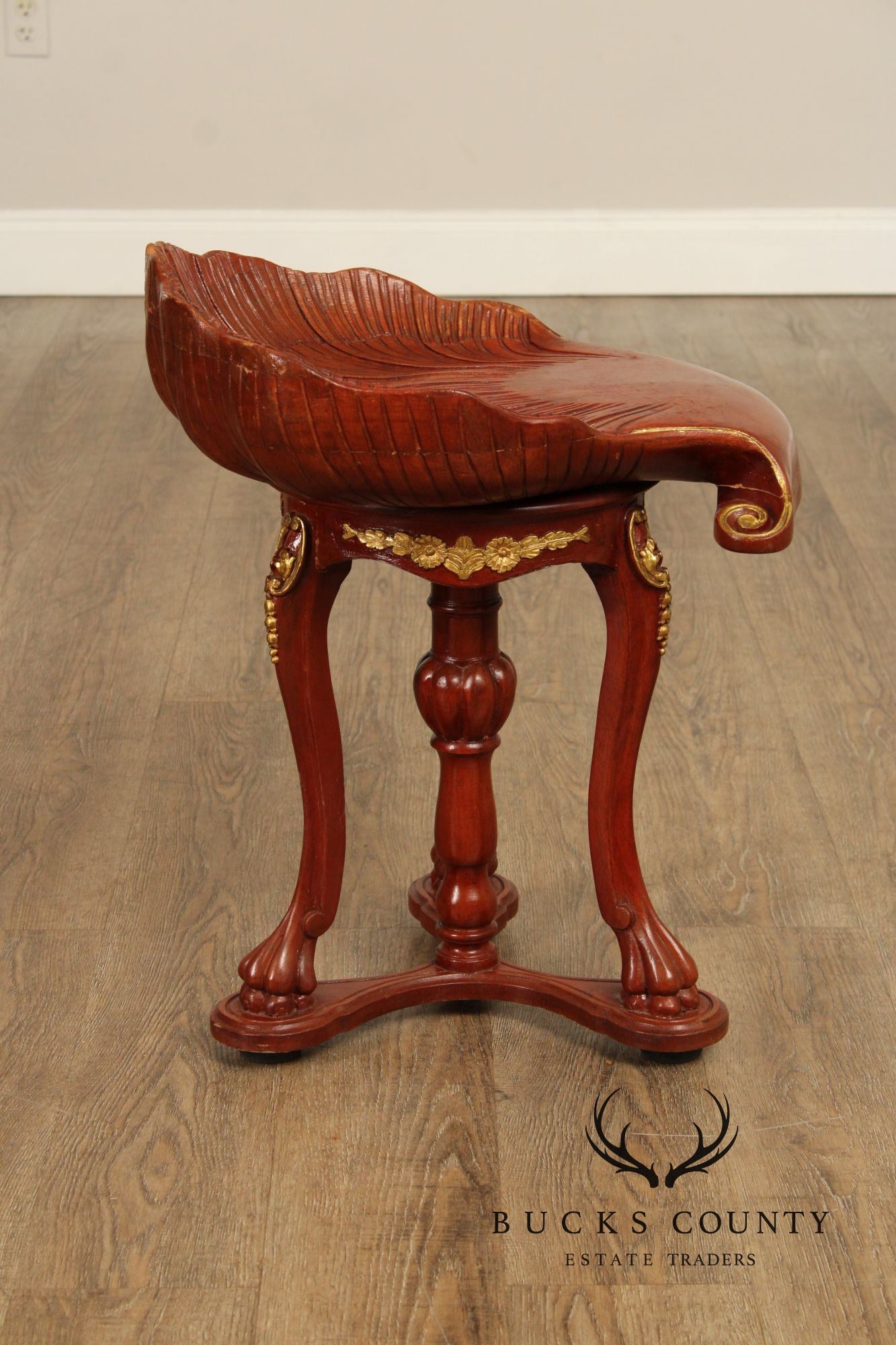 Venetian Carved and Partial Gilt Grotto Stool