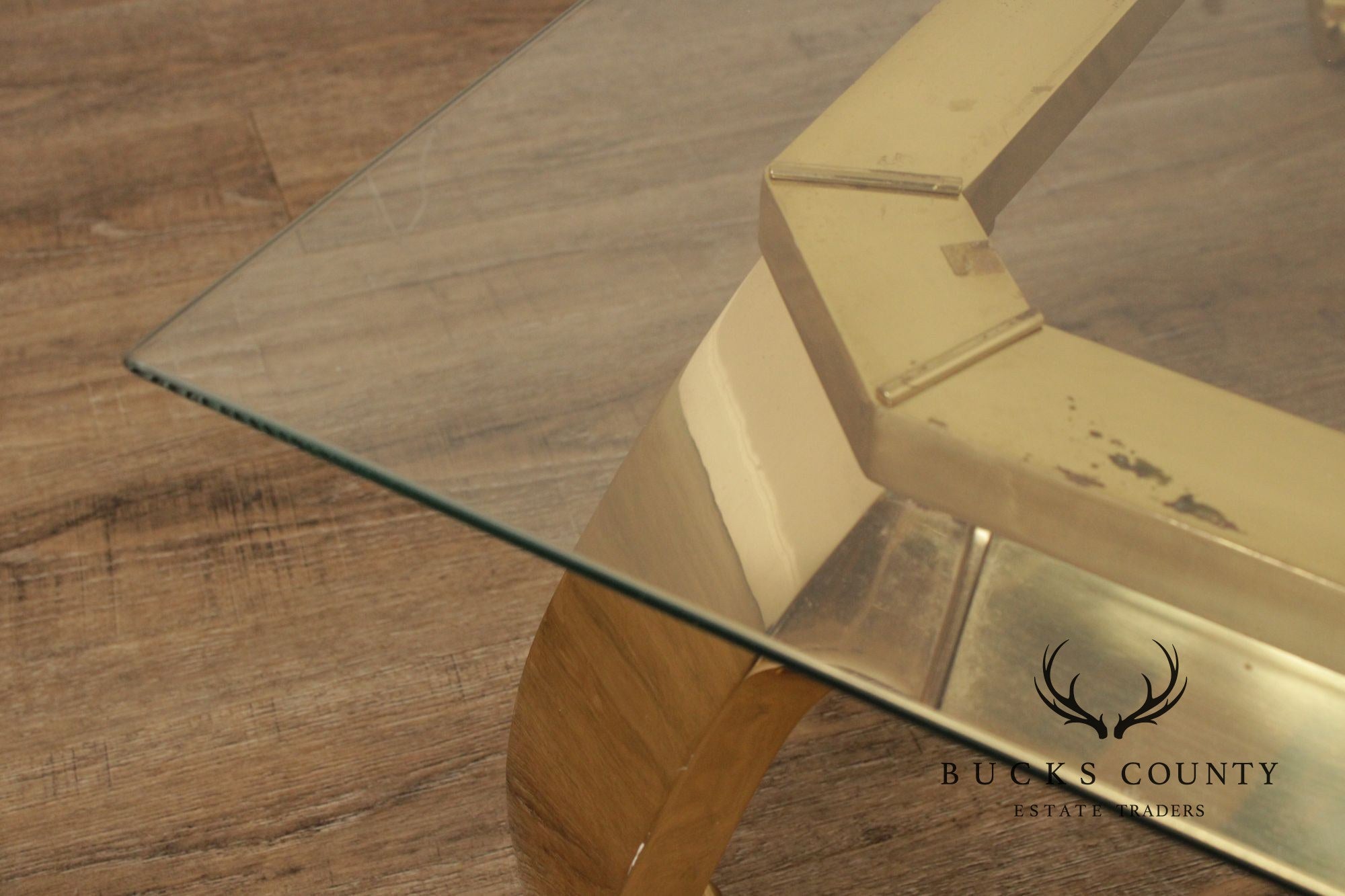 Mastercraft Attributed Hollywood Regency Asian Inspired Brass and Glass Coffee Table