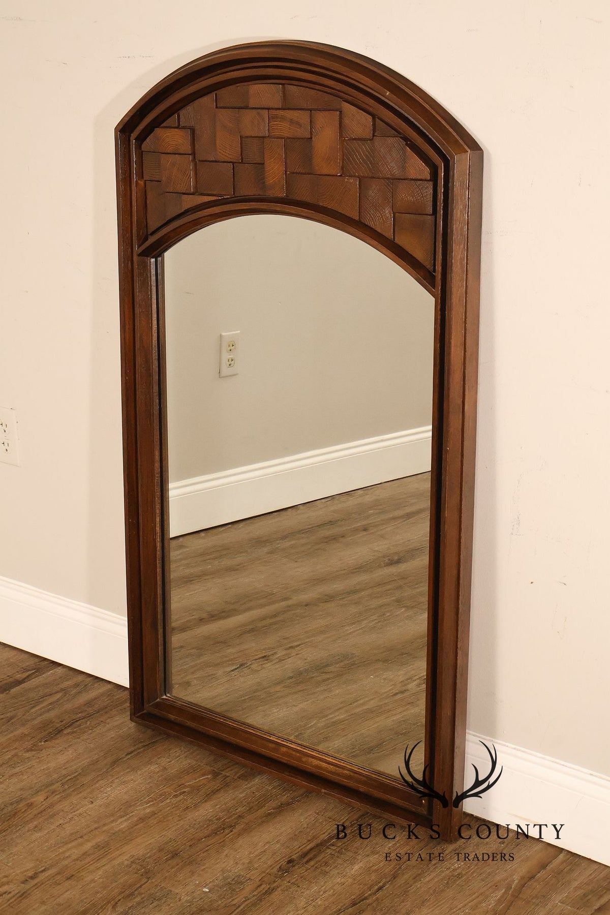 Mid Century Modern Brutalist Arched Wall Mirror