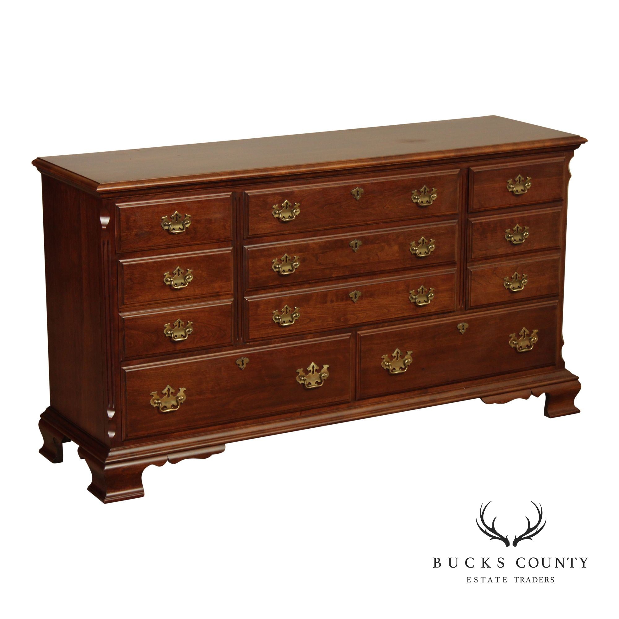 Pennsylvania House Chippendale Style Cherry Triple Dresser