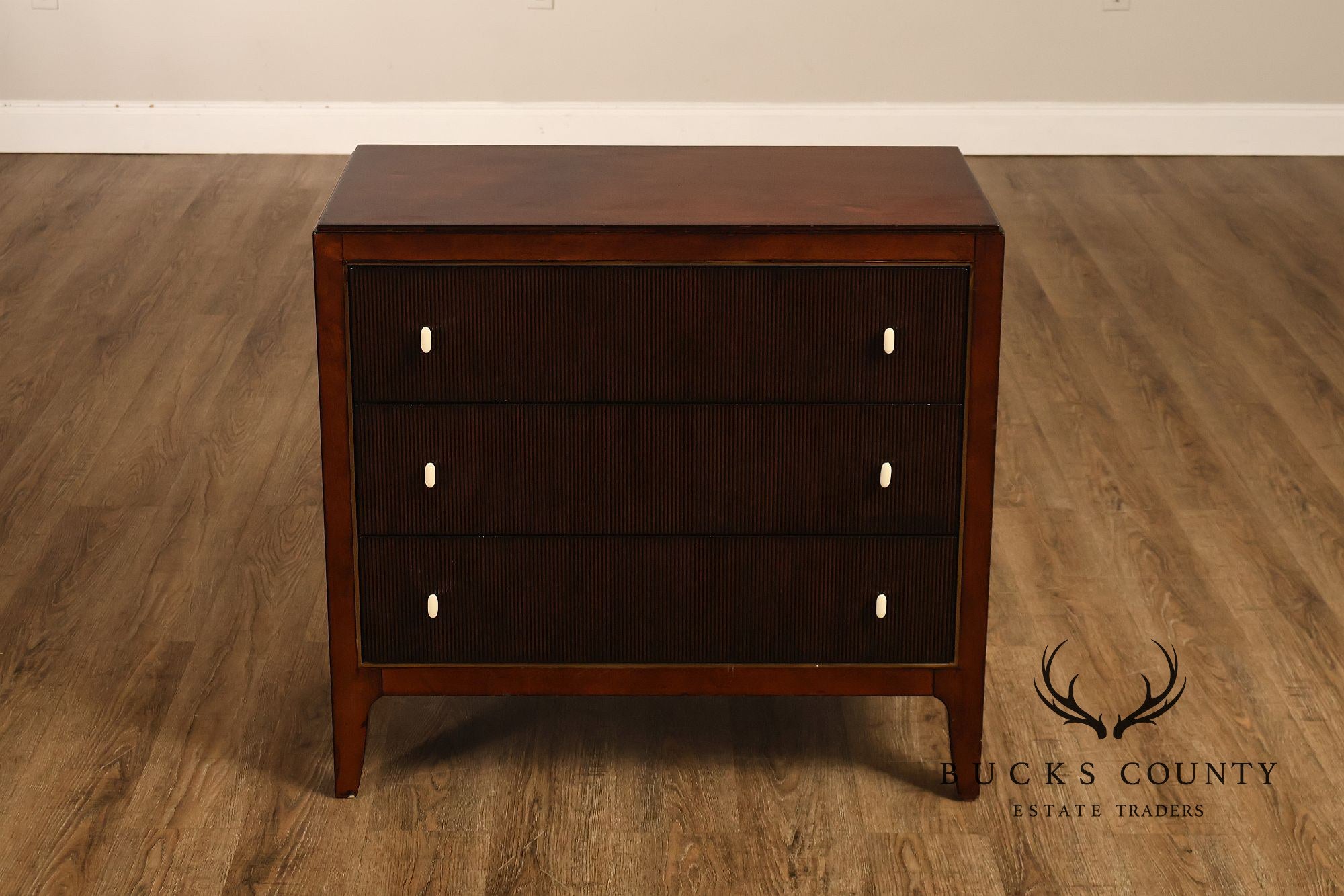Caracole Art Deco Style Pair of Mahogany Chest Nightstands