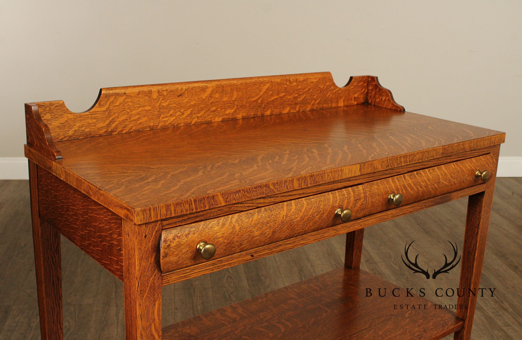 Antique Oak Two Tier Server Sideboard