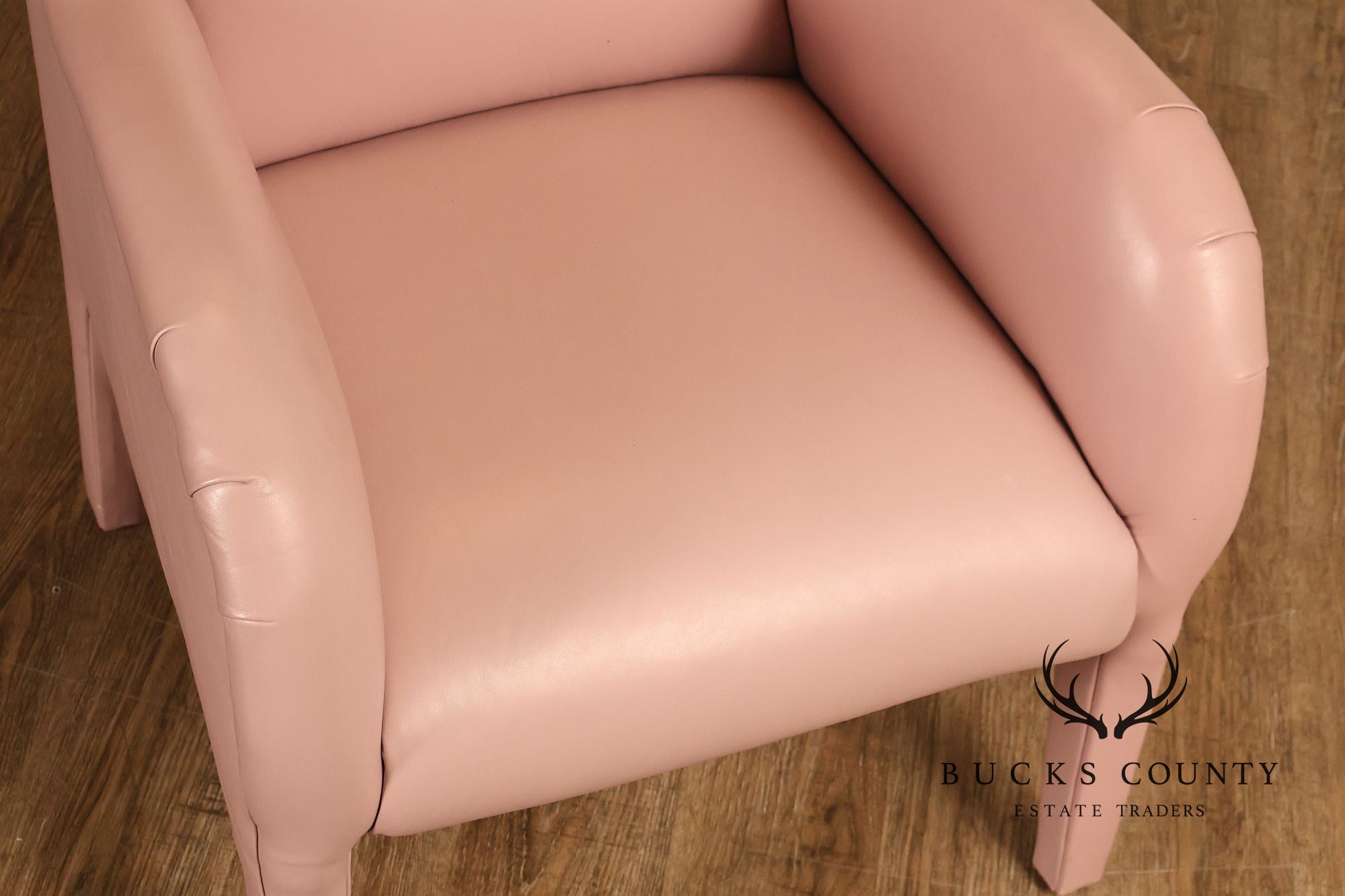 Vintage Lazar Industries East Pair Of Contemporary Modern Pink Upholstered Armchairs