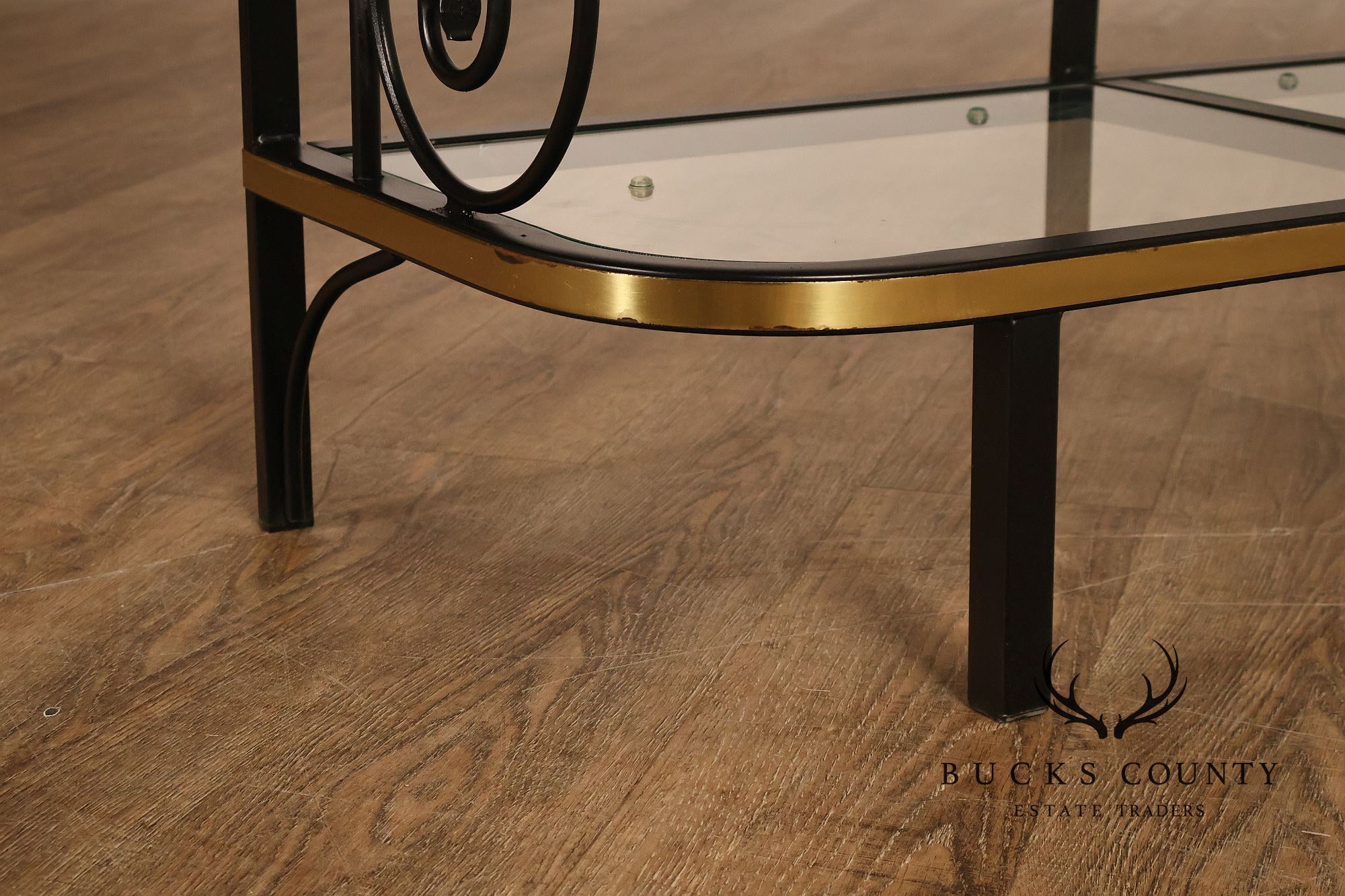 Morecraft French Country Style Wrought Iron And Glass Étagère