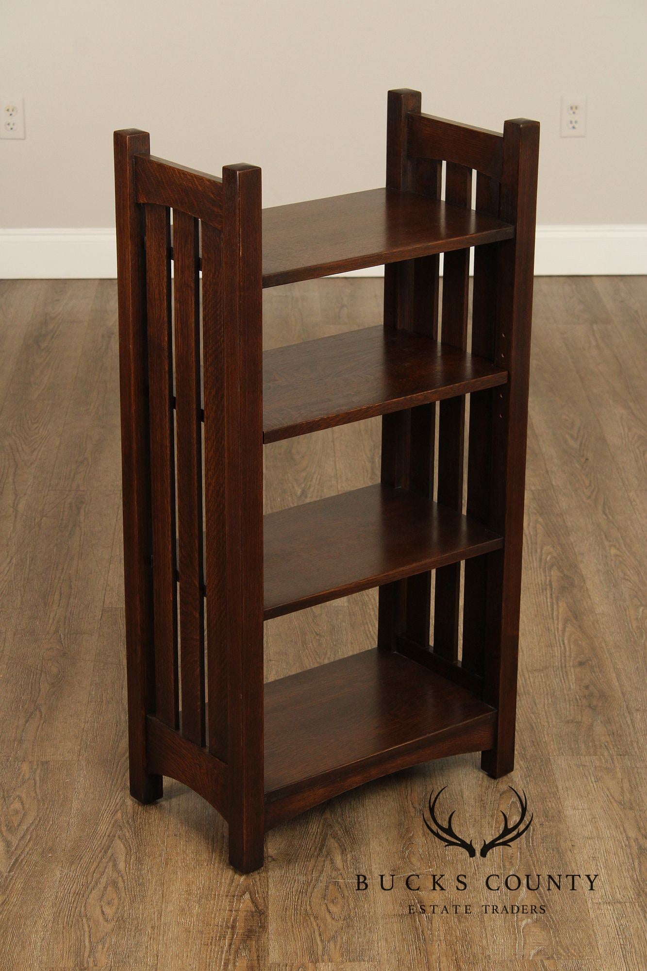 Stickley Mission Collection Oak Slatted Bookcase Magazine Stand