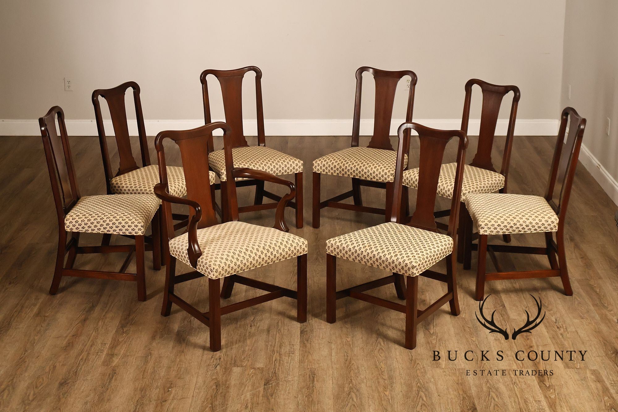 Kittinger Colonial Williamsburg Adaptation Set Of Eight Mahogany Dining Chairs