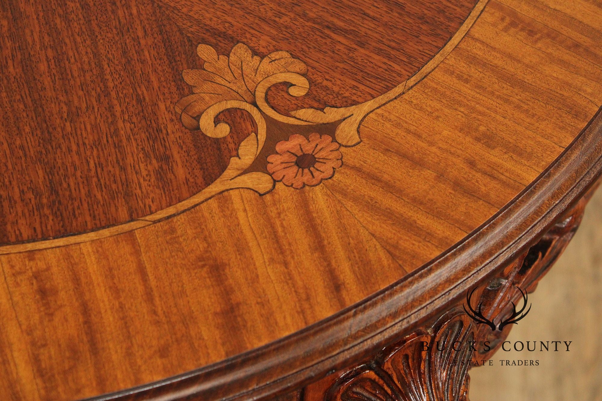 French Court Galleries Rococo Style Round Inlaid Side Table