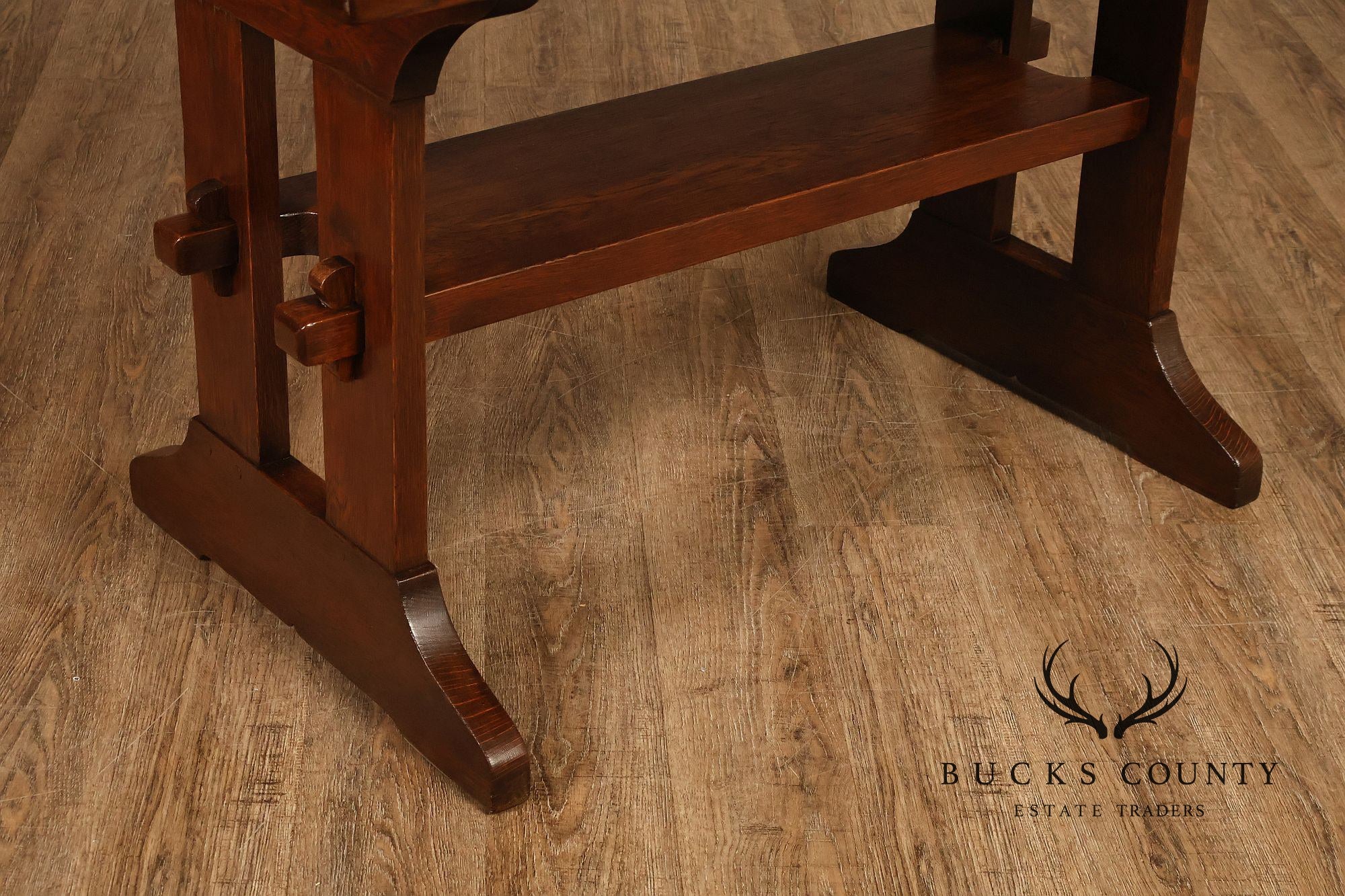 Gustav Stickley Mission Oak Trestle Library Table