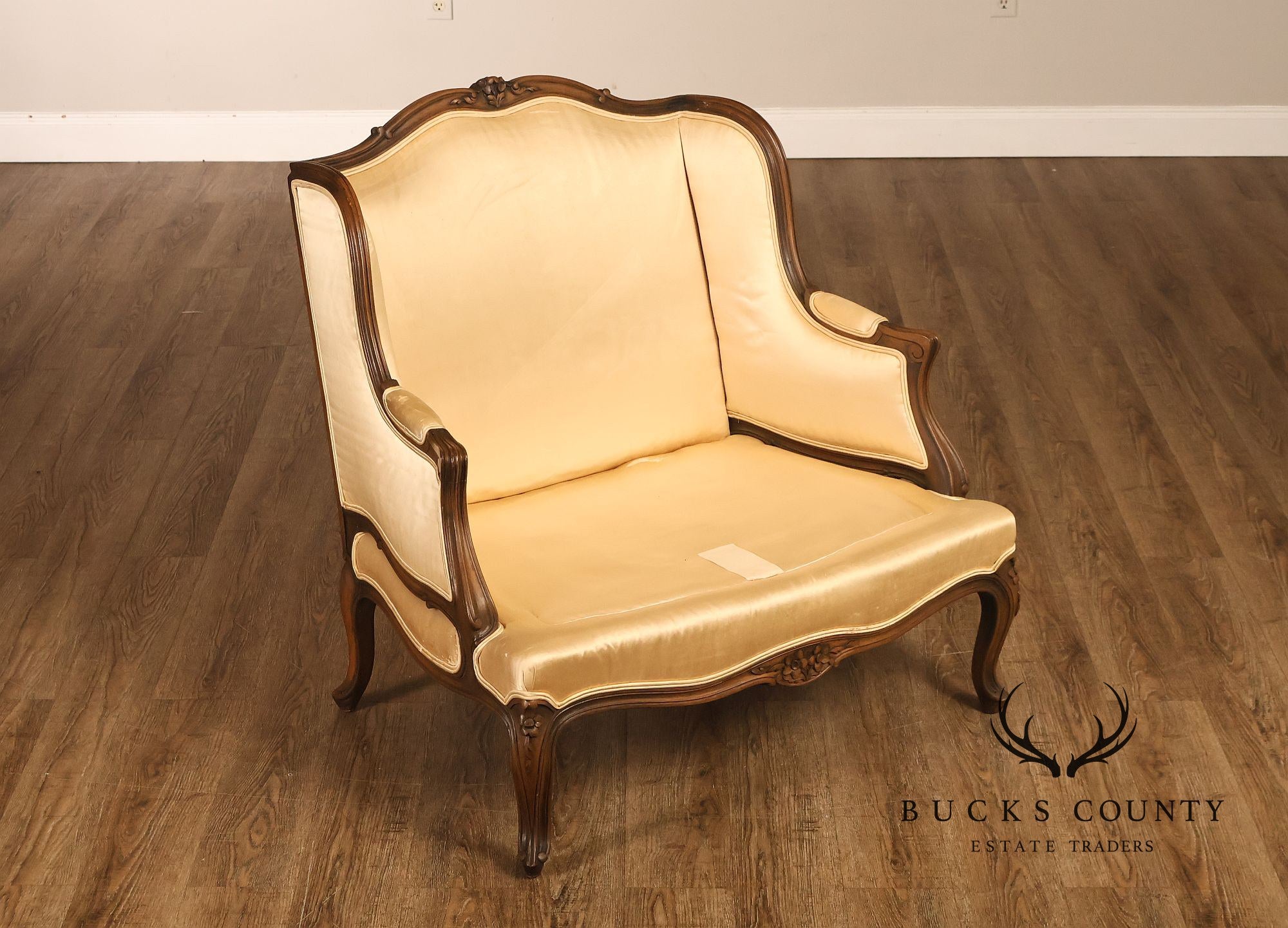 French Louis XV Style Wingback Bergere Chair
