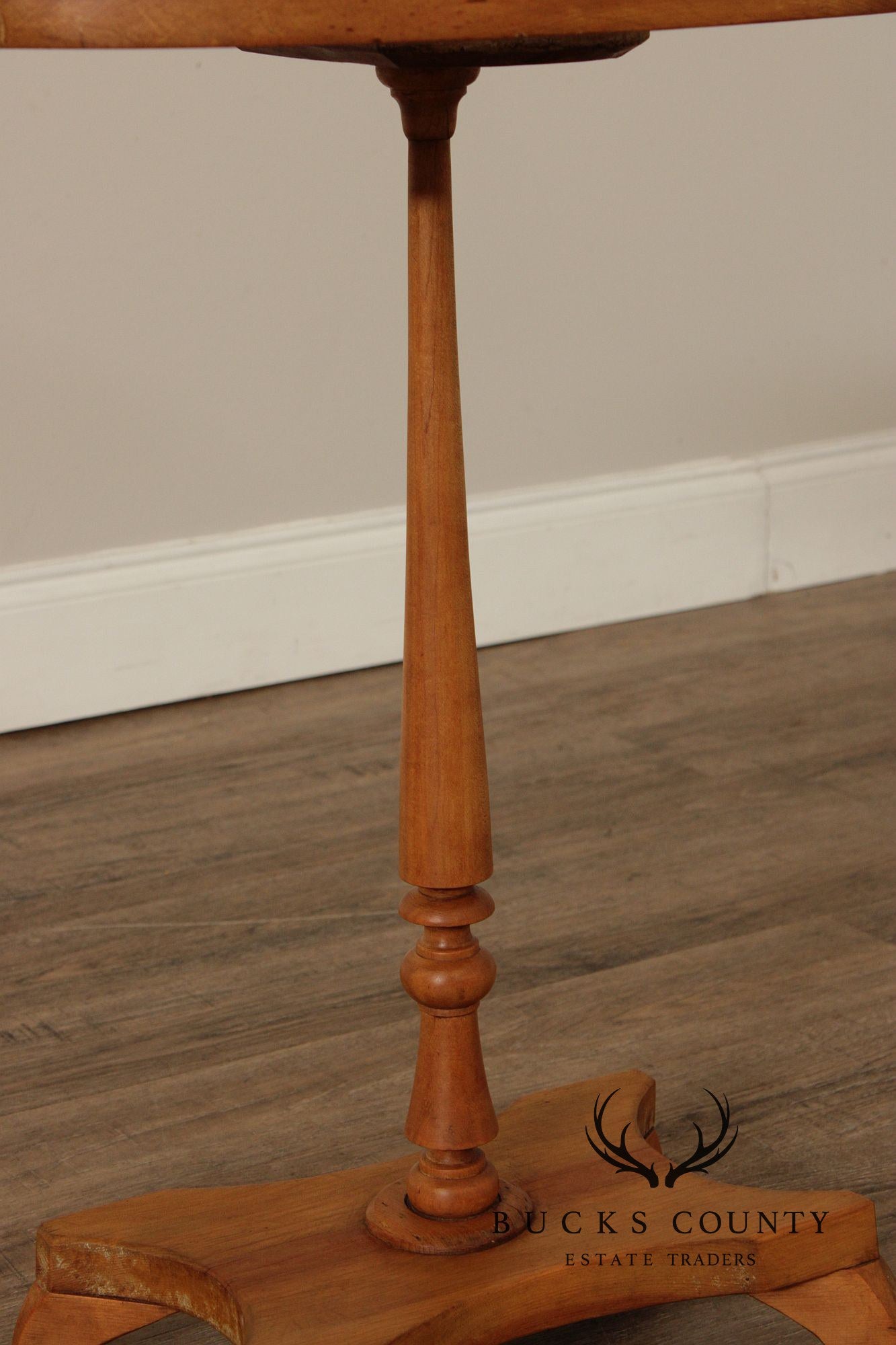 Antique English Pine Oval Top Candlestand