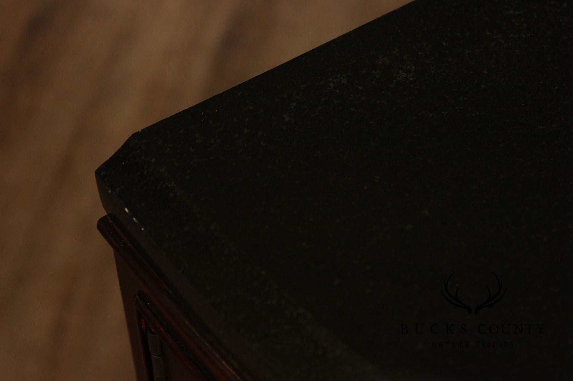 Thomasville Art Deco Style Bogart Collection Granite Top Demilune Sideboard