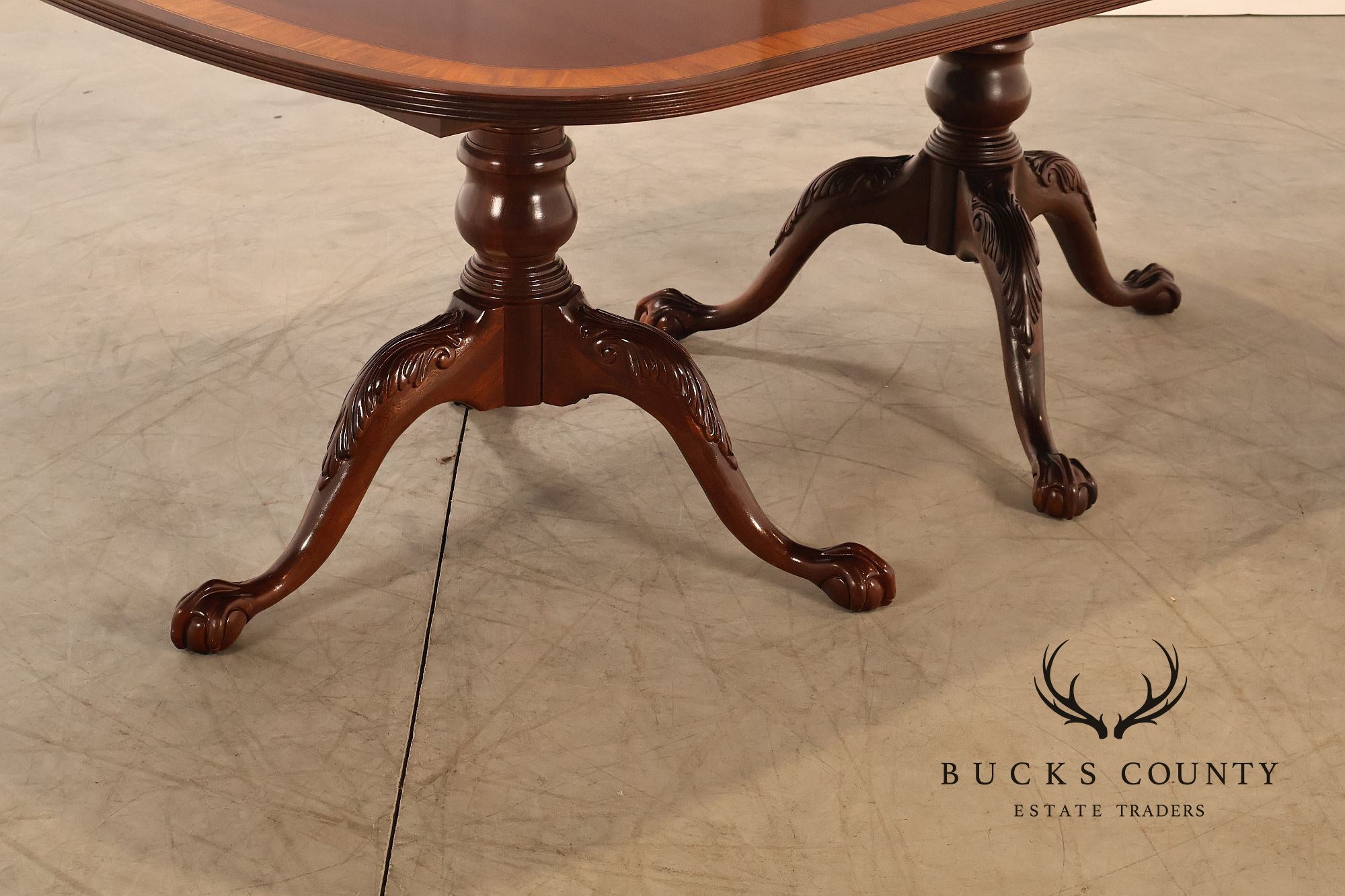 Ethan Allen '18th Century Mahogany' Double Pedestal Dining Table