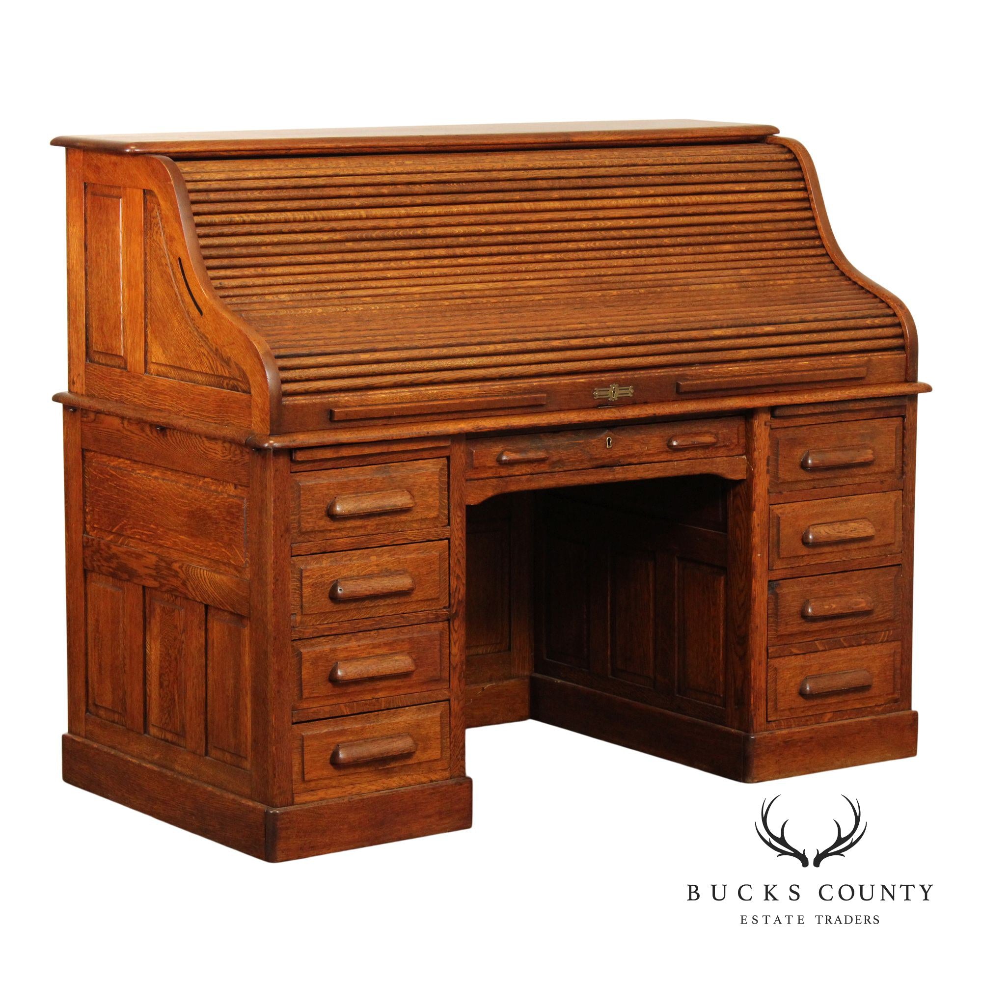 Standard Furniture Co. Antique Victorian Oak  Roll Top Desk