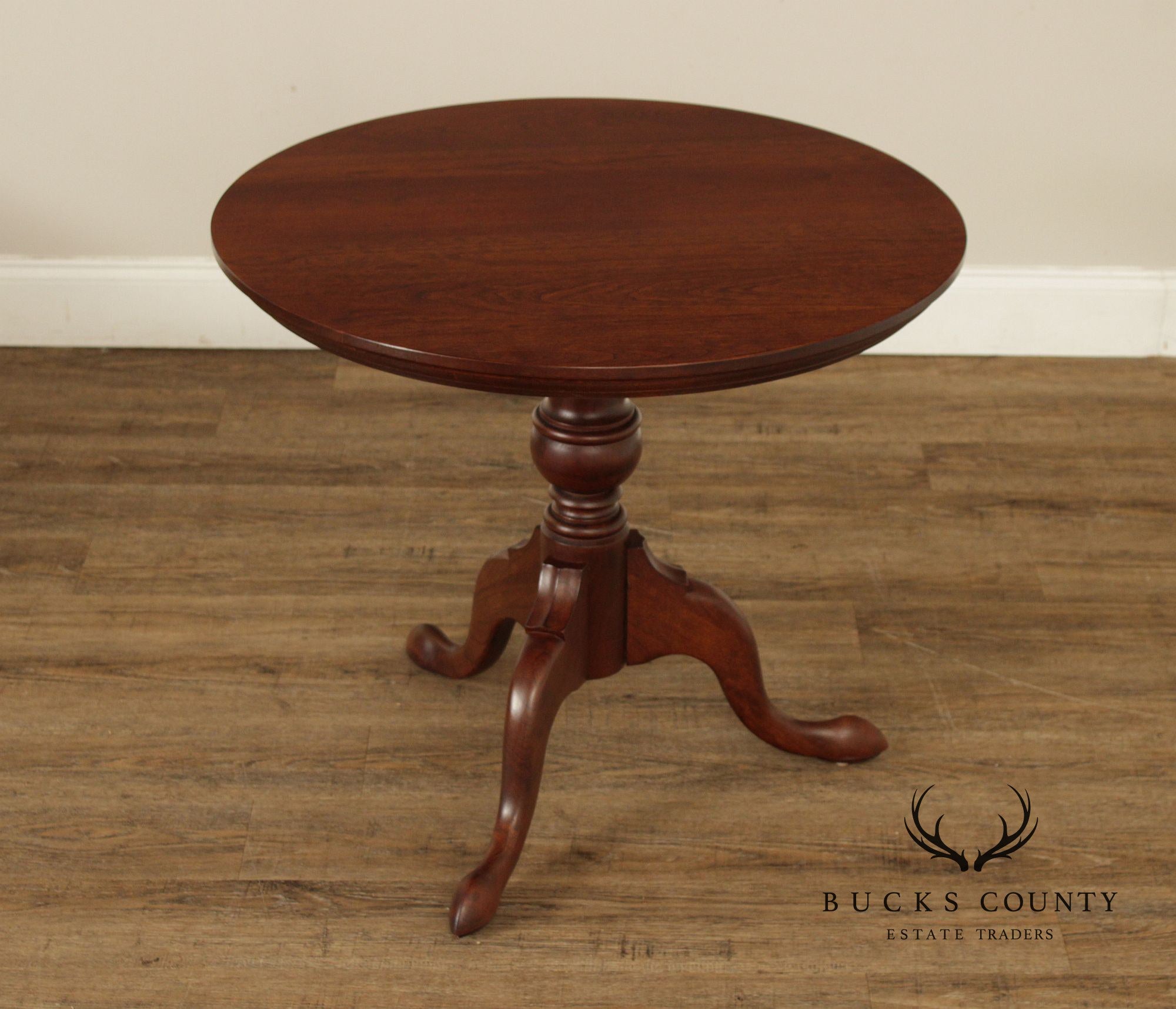 Pennsylvania House Chippendale Style Round Cherry Side Table