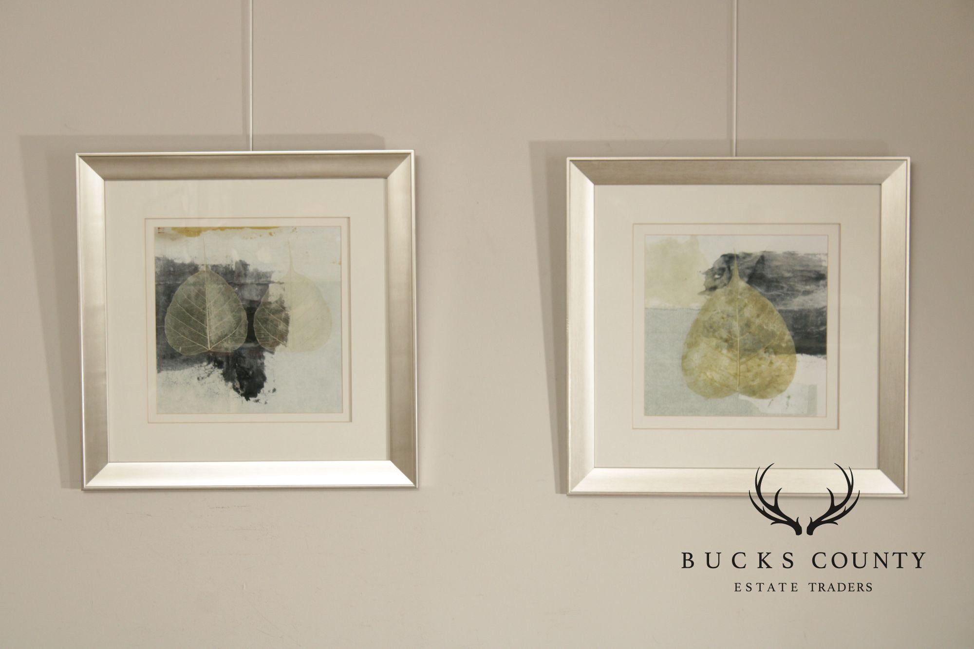 Elena Ray Pair of Botanical Prints, 'Wabi-Sabi Bodhi Leaf Collage 3' and 'Wabi-Sabi Bodhi Leaf Collage 4'