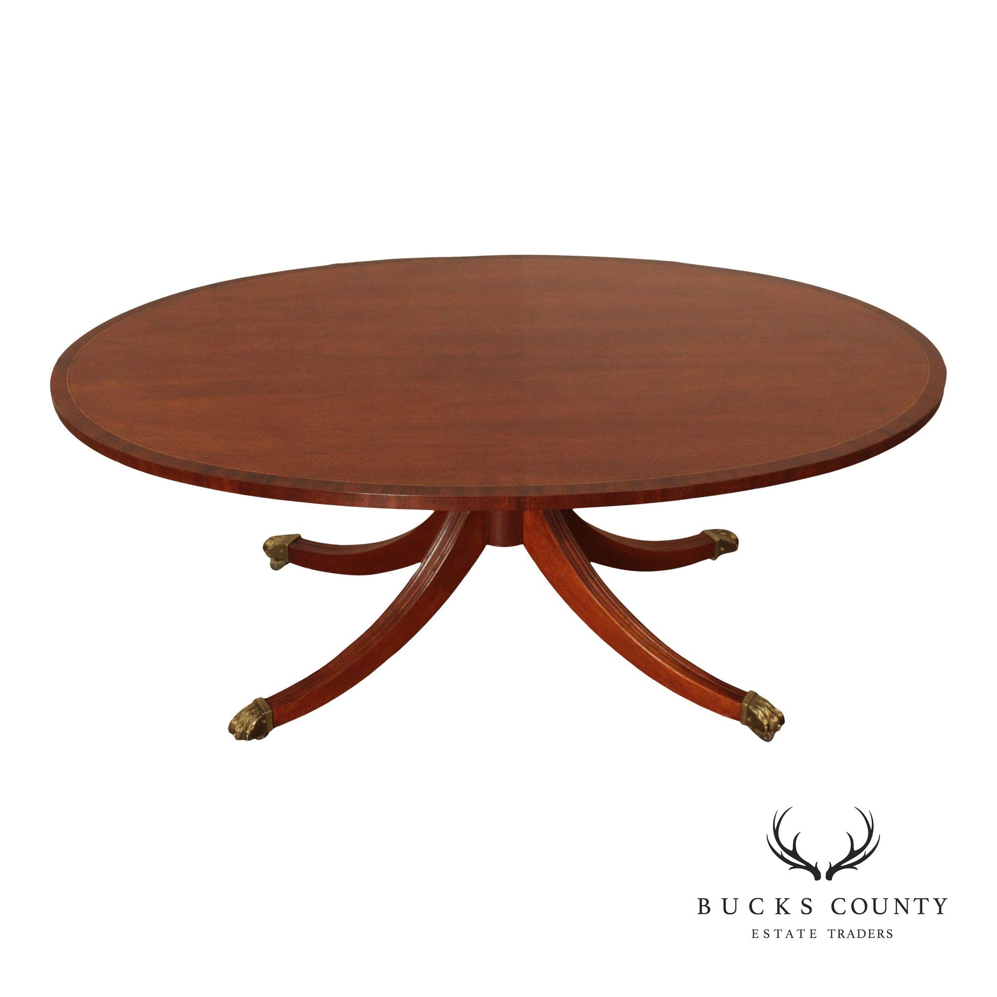 Councill English Regency Style Mahogany Oval Coffee Table