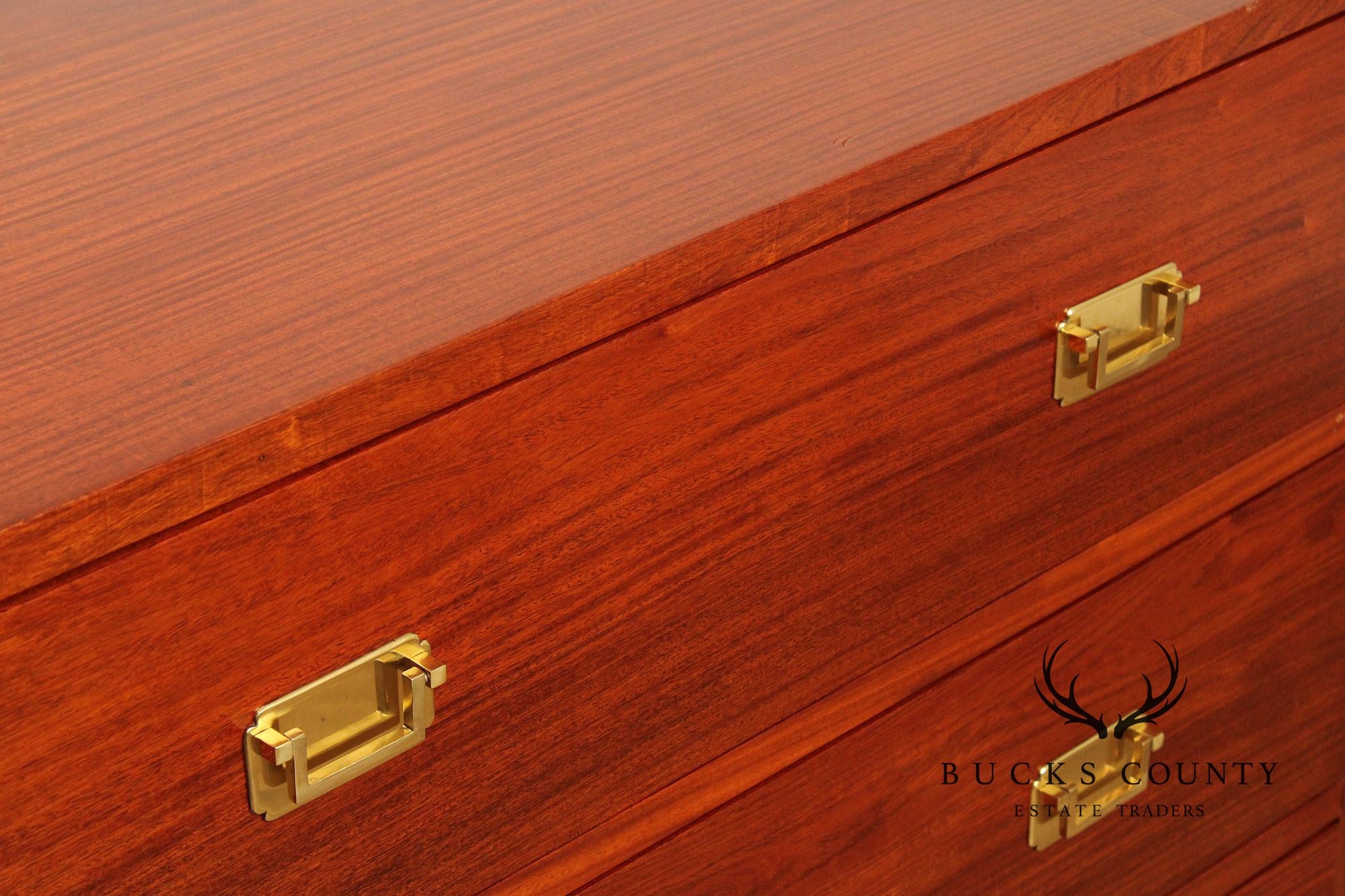 Campaign Style Brass Bound Rosewood Chest of Drawers