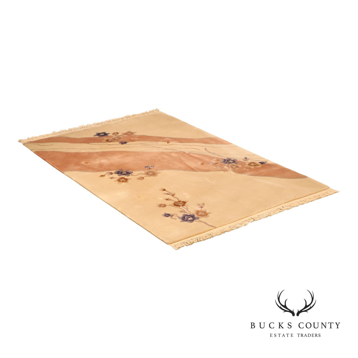 Hand Woven Chinese Art Deco Floral Wool 6x9 Area Rug
