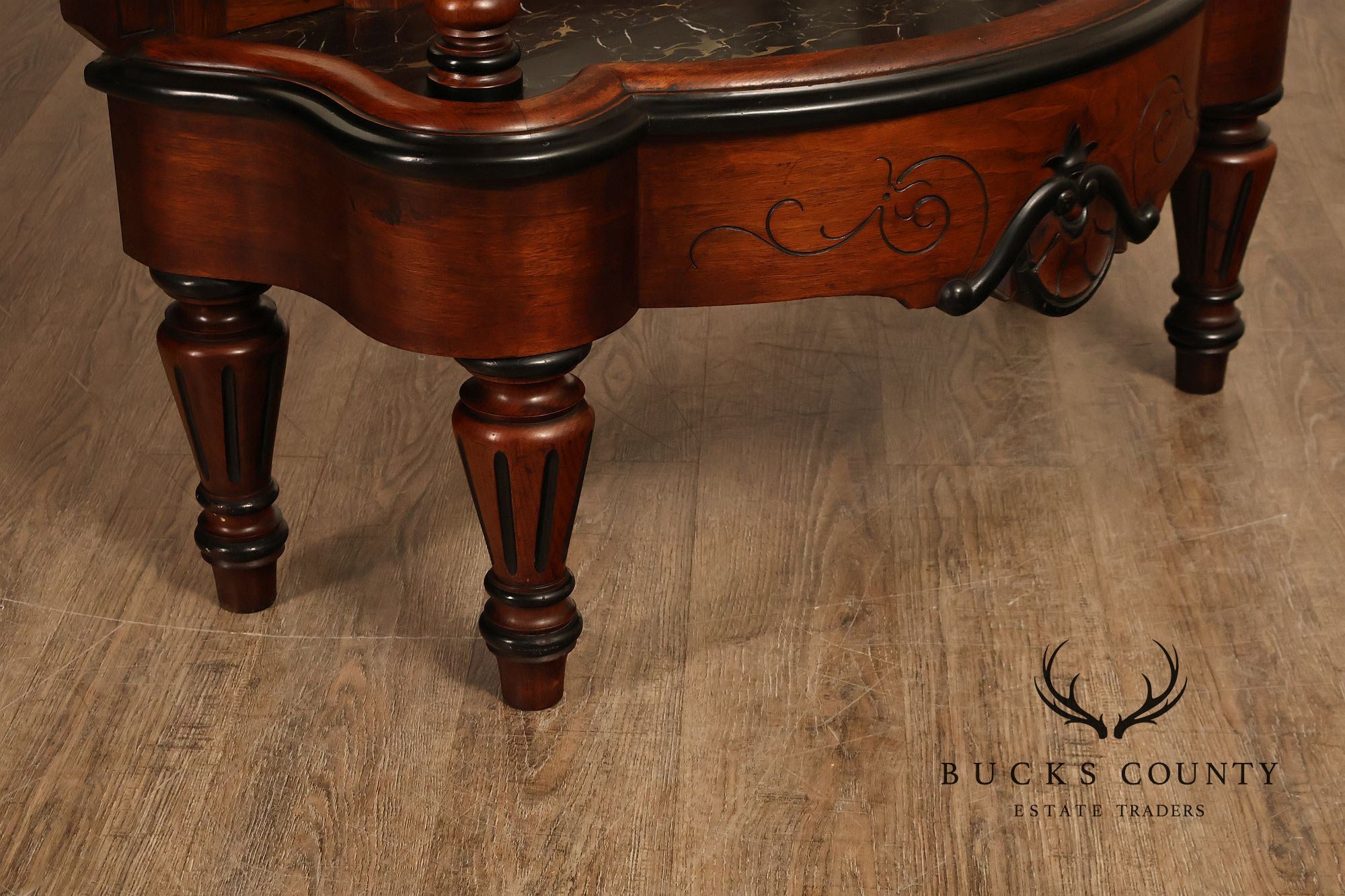 Antique American Renaissance Revival Walnut Mirrored Etagere Hall Tree