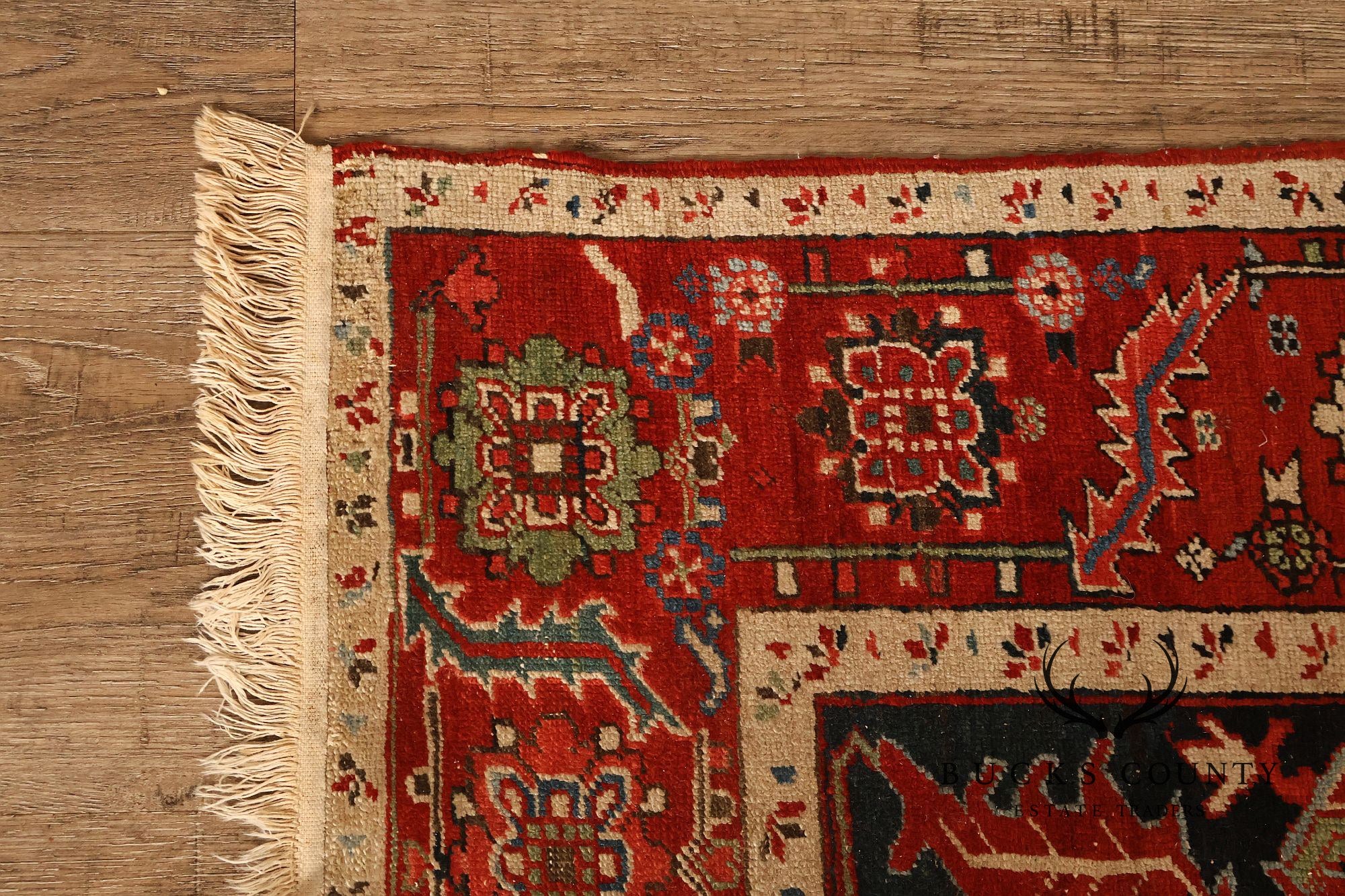 Antique Persian Heriz Hand-Knotted Area Rug – 9'1" x 12'10"