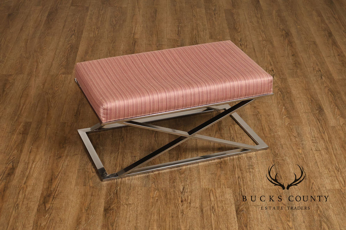 Milo Baughman Chrome X-Base Bench