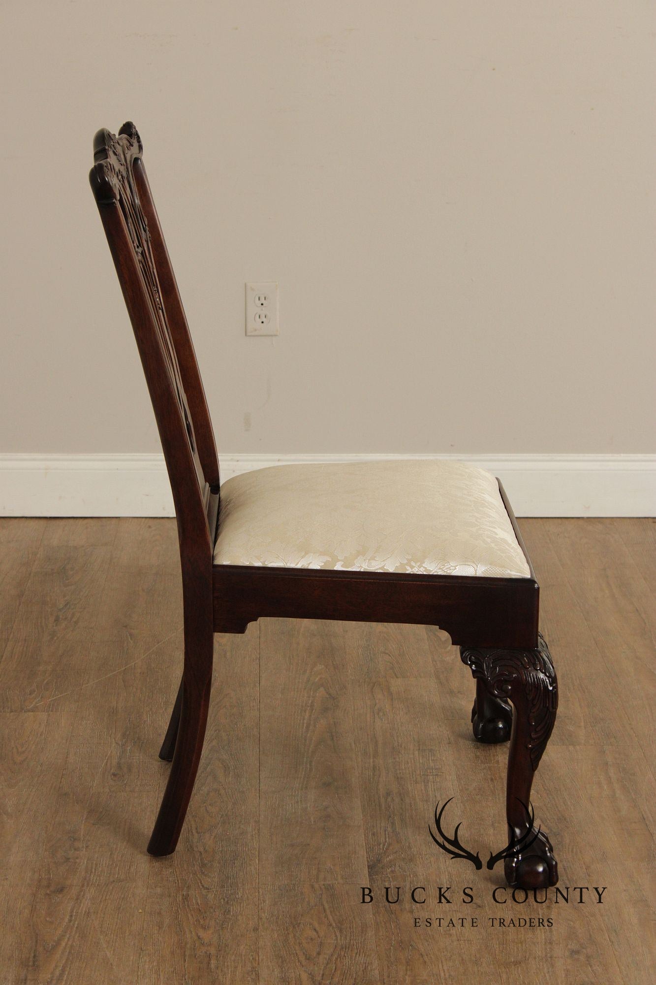 Stickley Chippendale Style Set of Six Mahogany Dining Chairs