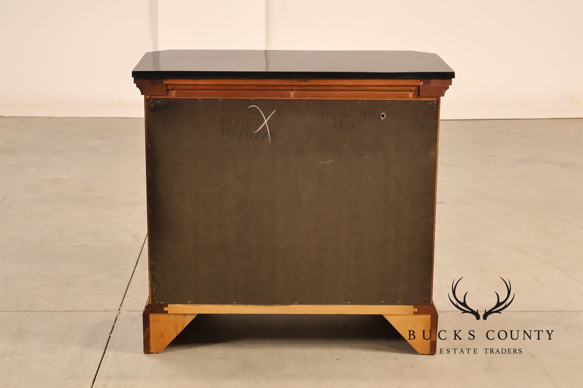 Stanley Furniture Regency Style Pair of Marble Top Mahogany Nightstands