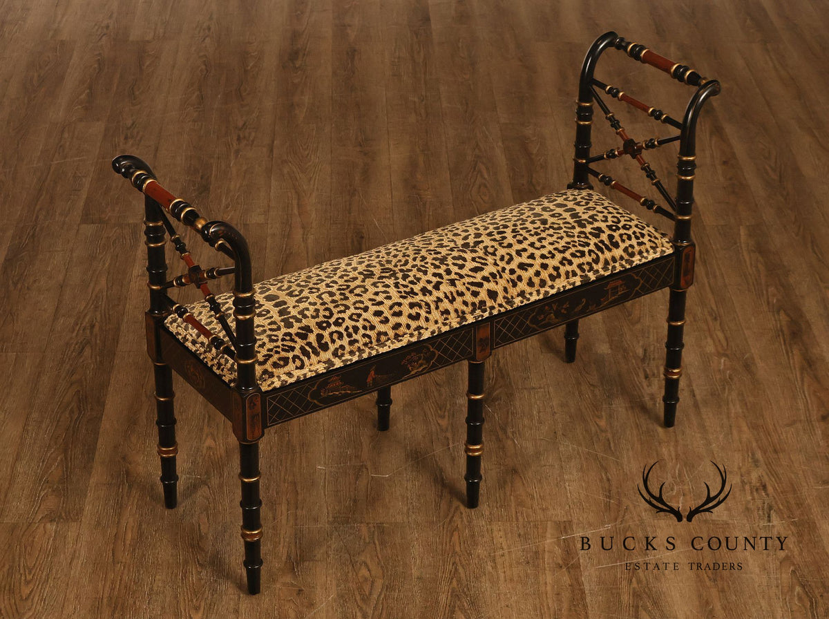 Regency Style Chinoiserie Window Bench