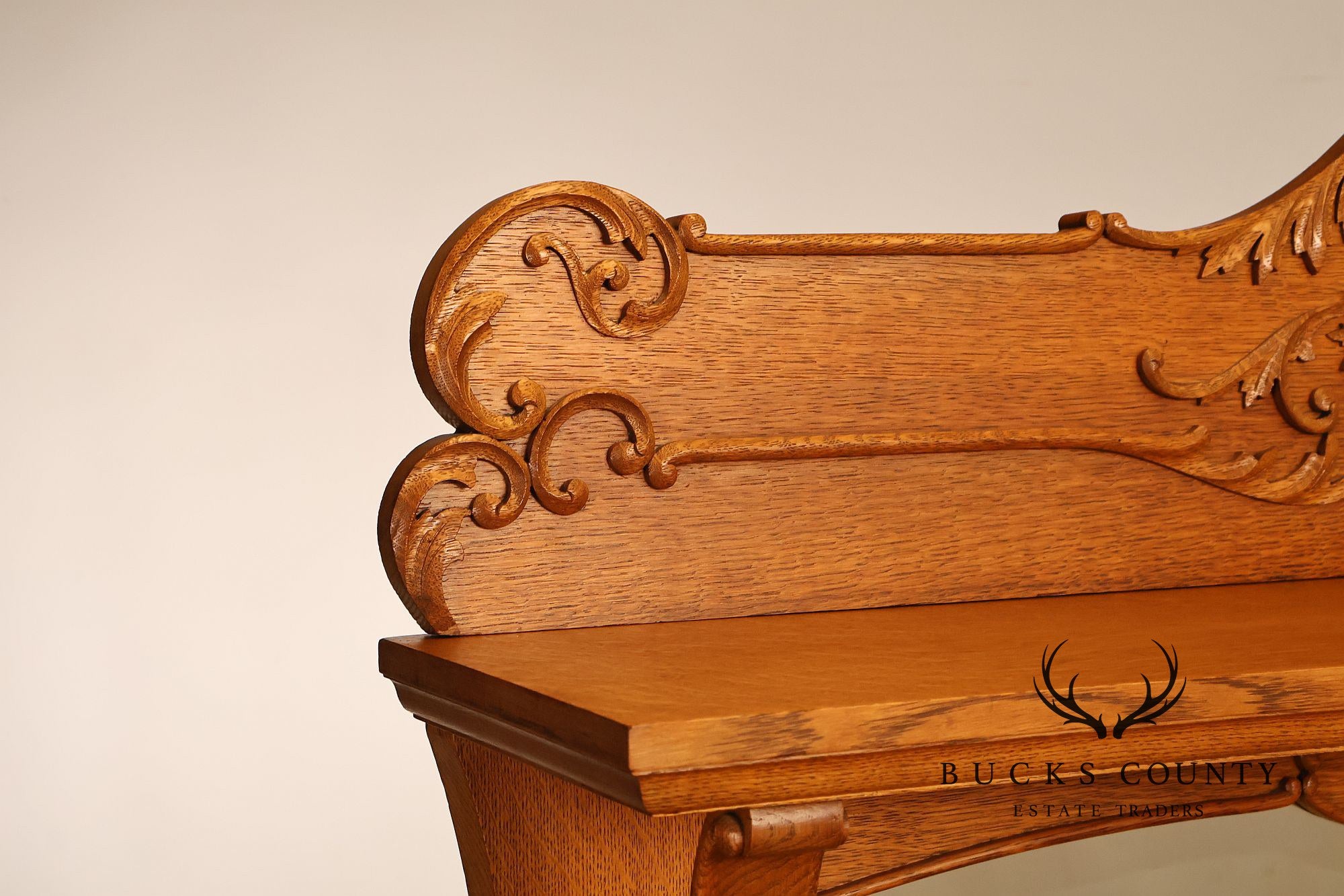 Antique Renaissance Revival Oak Sideboard with Mirrored Back