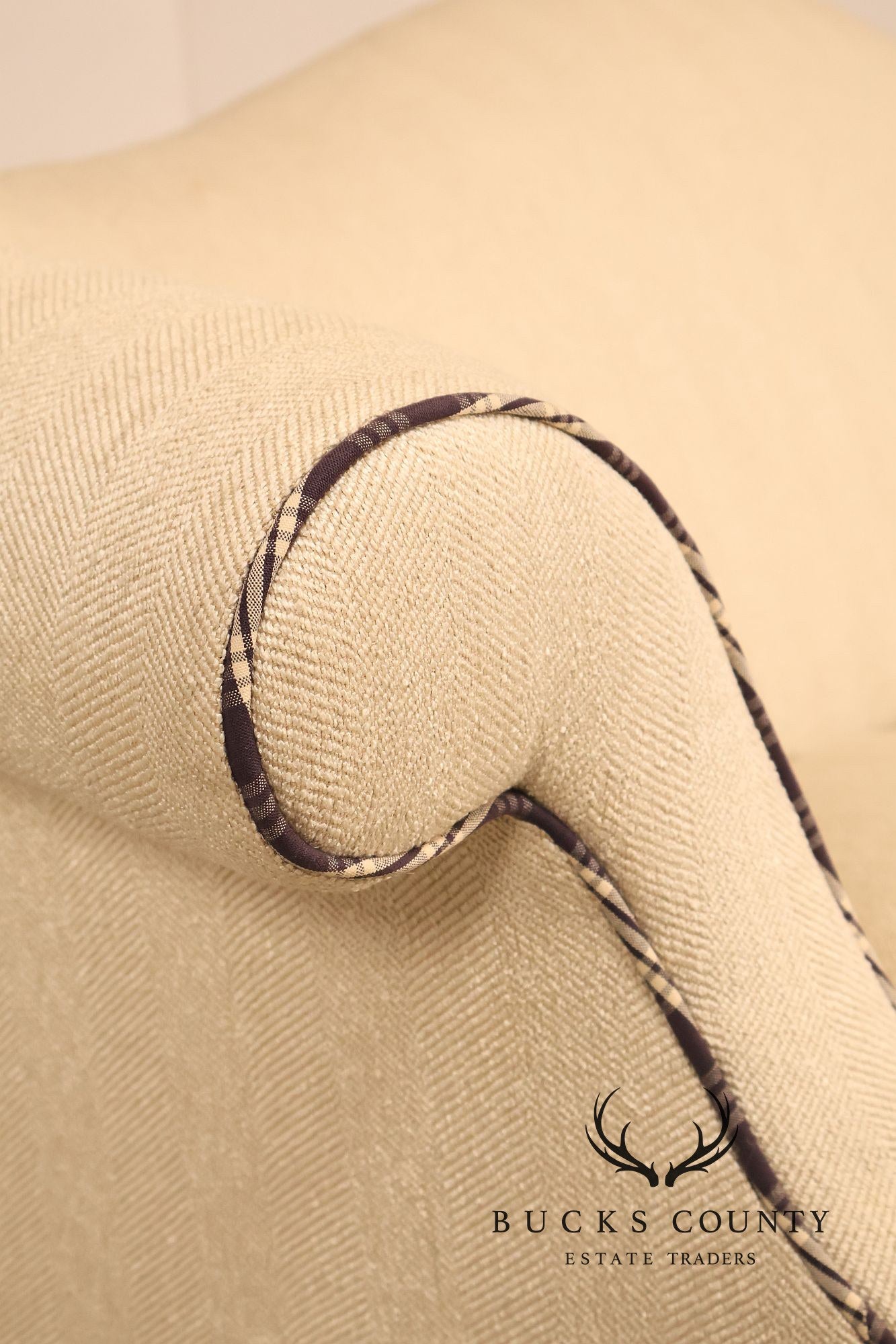 Ethan Allen Vintage Chippendale Style Upholstered Sofa