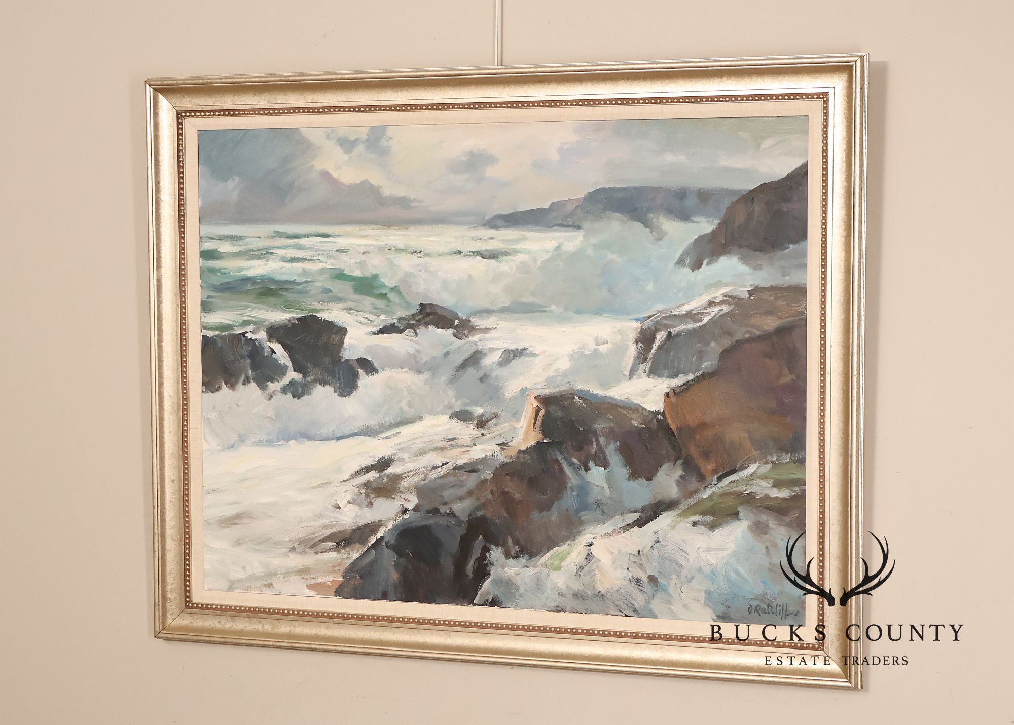 Dale Ratcliff Acrylic on Linen Painting, 'Silver Sea'
