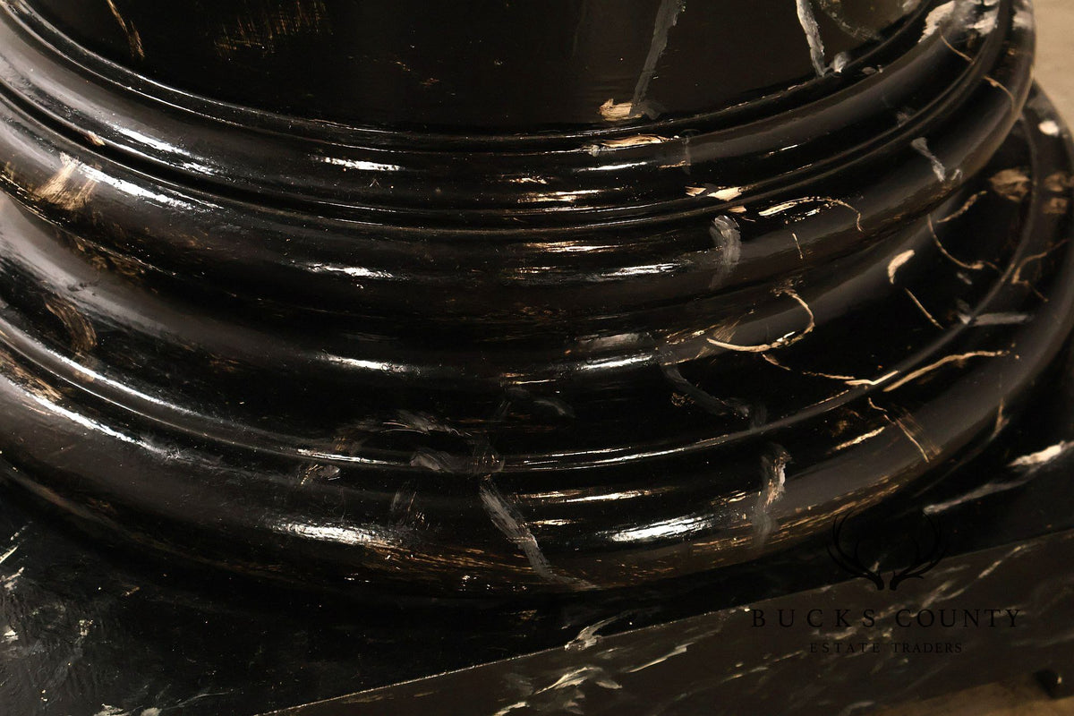 Monumental Neoclassical Faux Marble And Gilt Corinthian Decorative Column