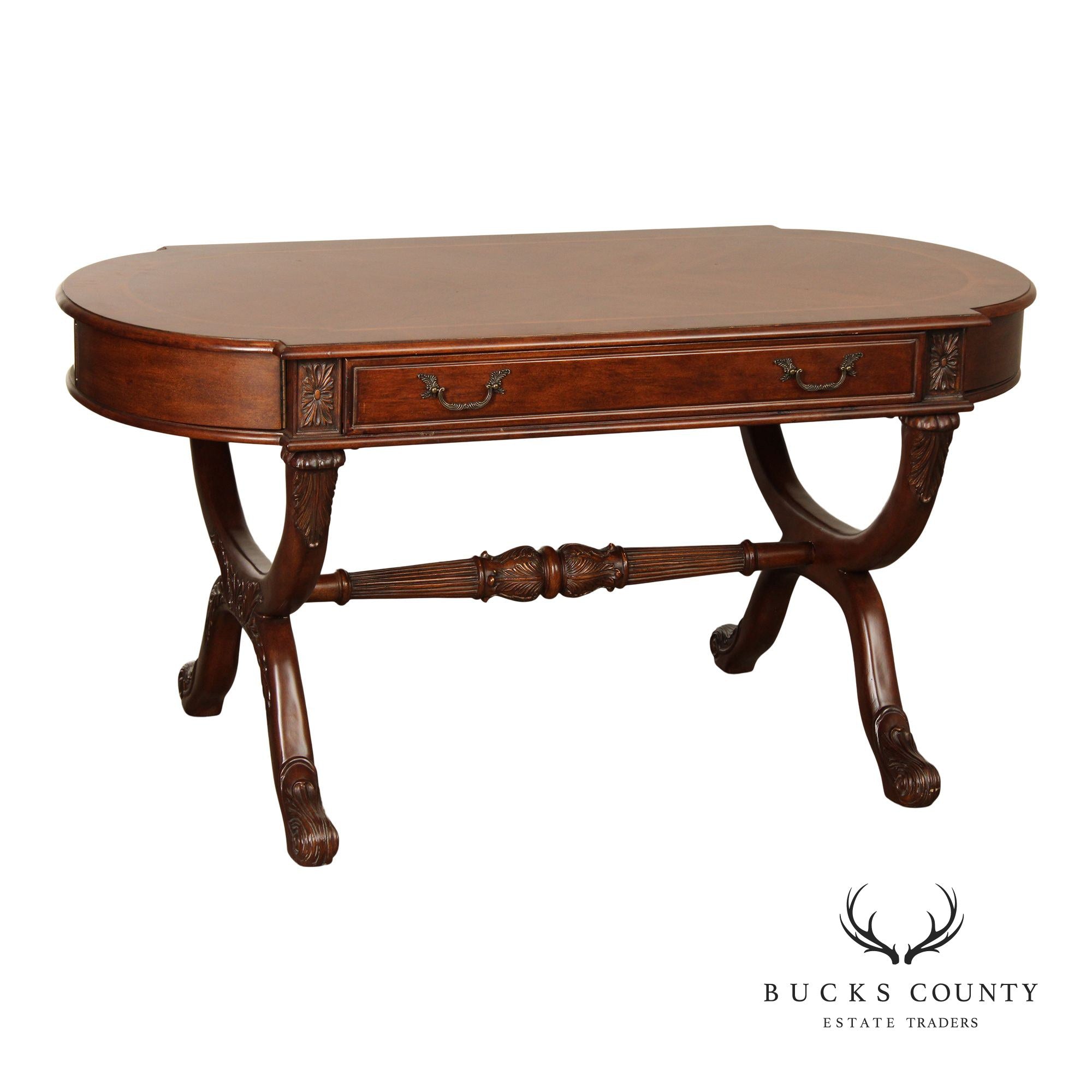 English Regency Style Inlaid Mahogany Writing Desk