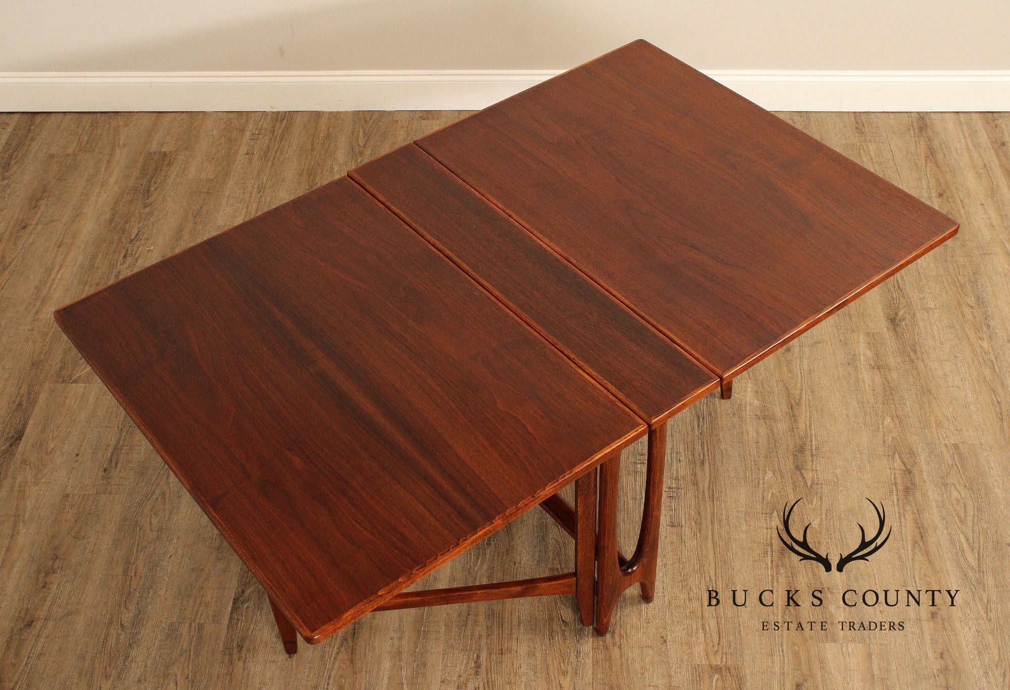 Bendt Winge Danish Modern Pair of Walnut Tuckaway Dining Tables