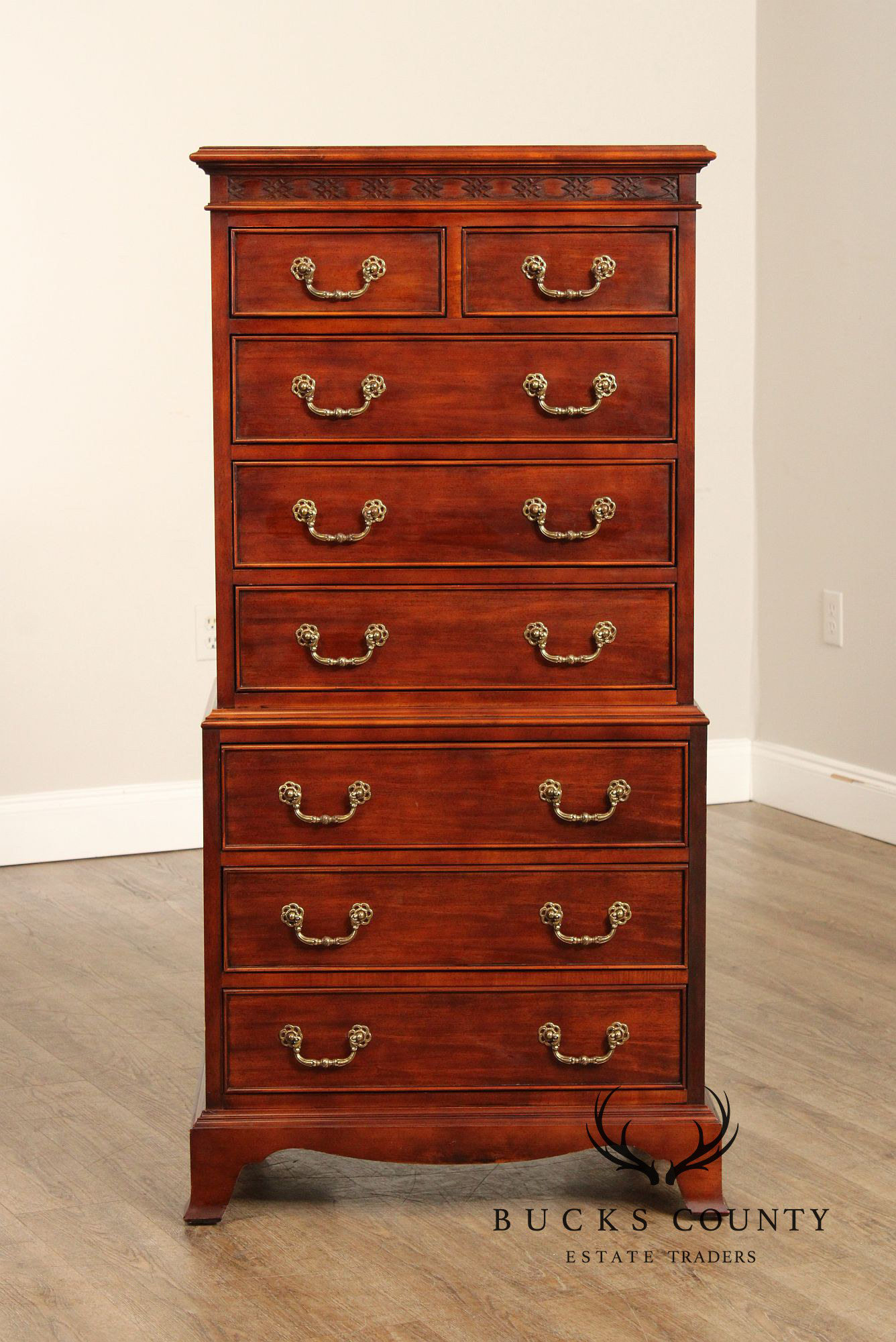 Century Furniture Georgian Style Mahogany Chest on Chest