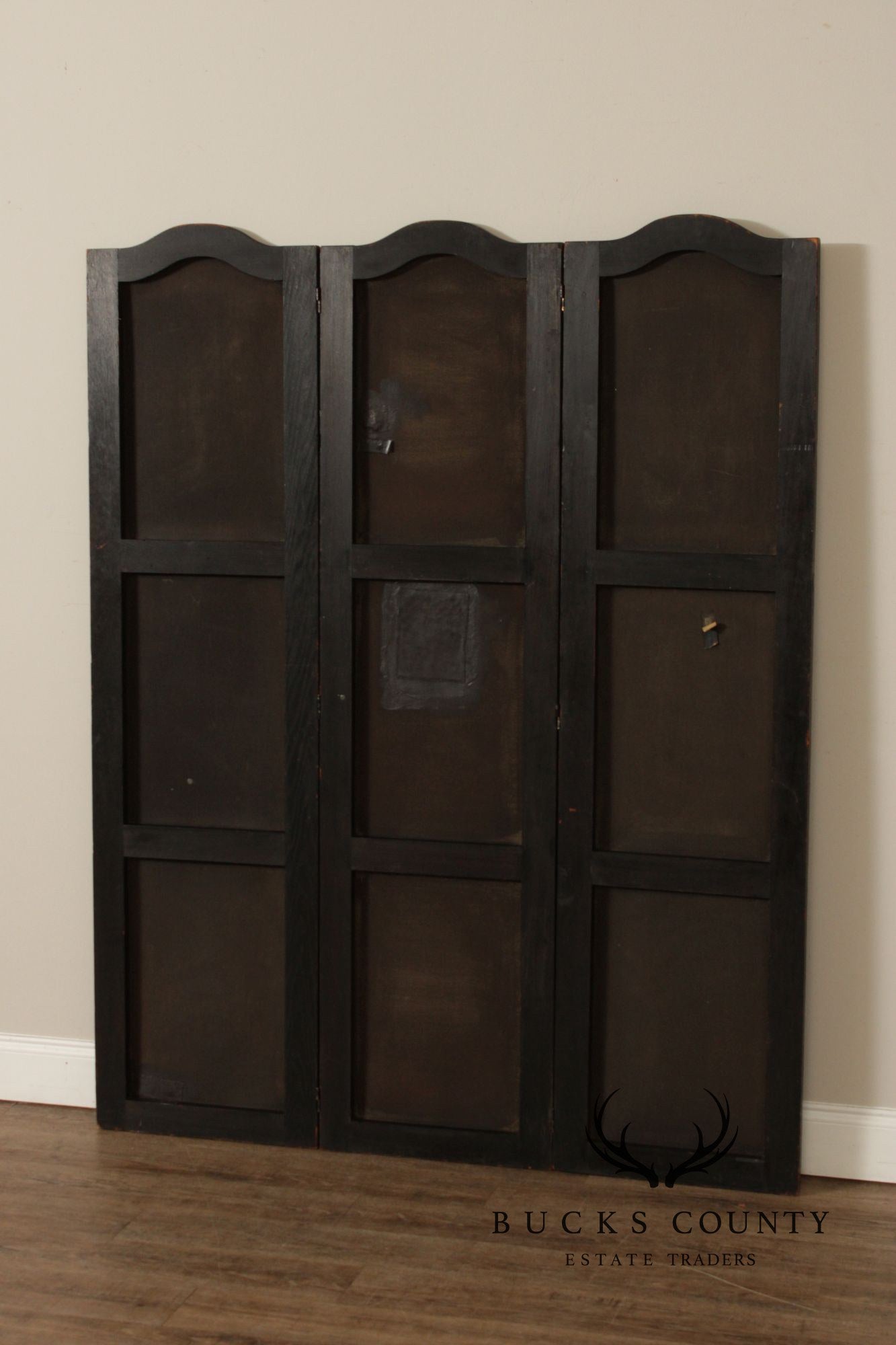 Antique Style 3-Panel Hand-Painted Oil On Canvas Floor Screen Room Divider With Floral Still Life, Birds & Garden Landscape