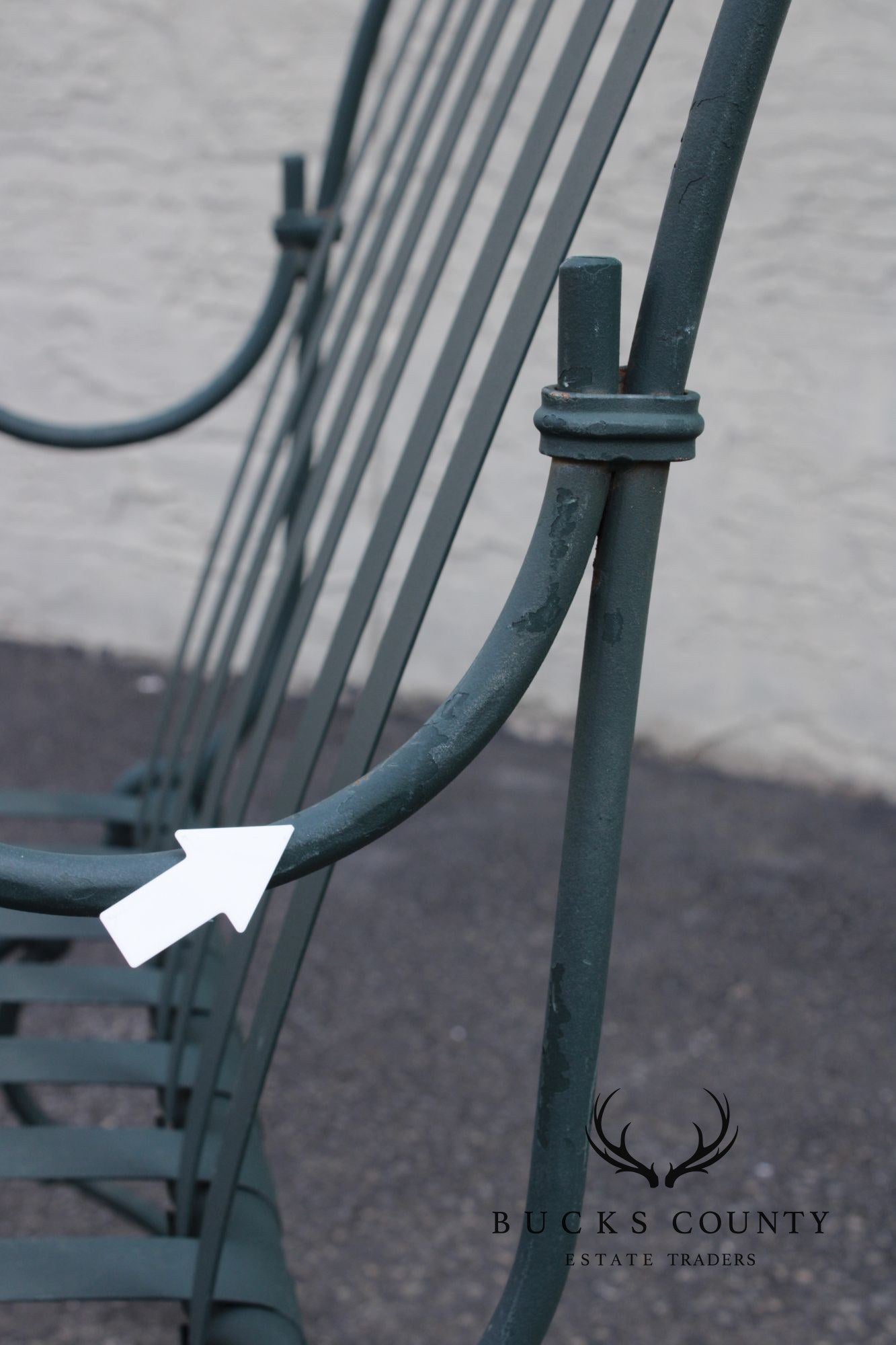 Vintage Wrought Iron Patio Lounge Chair and Ottoman